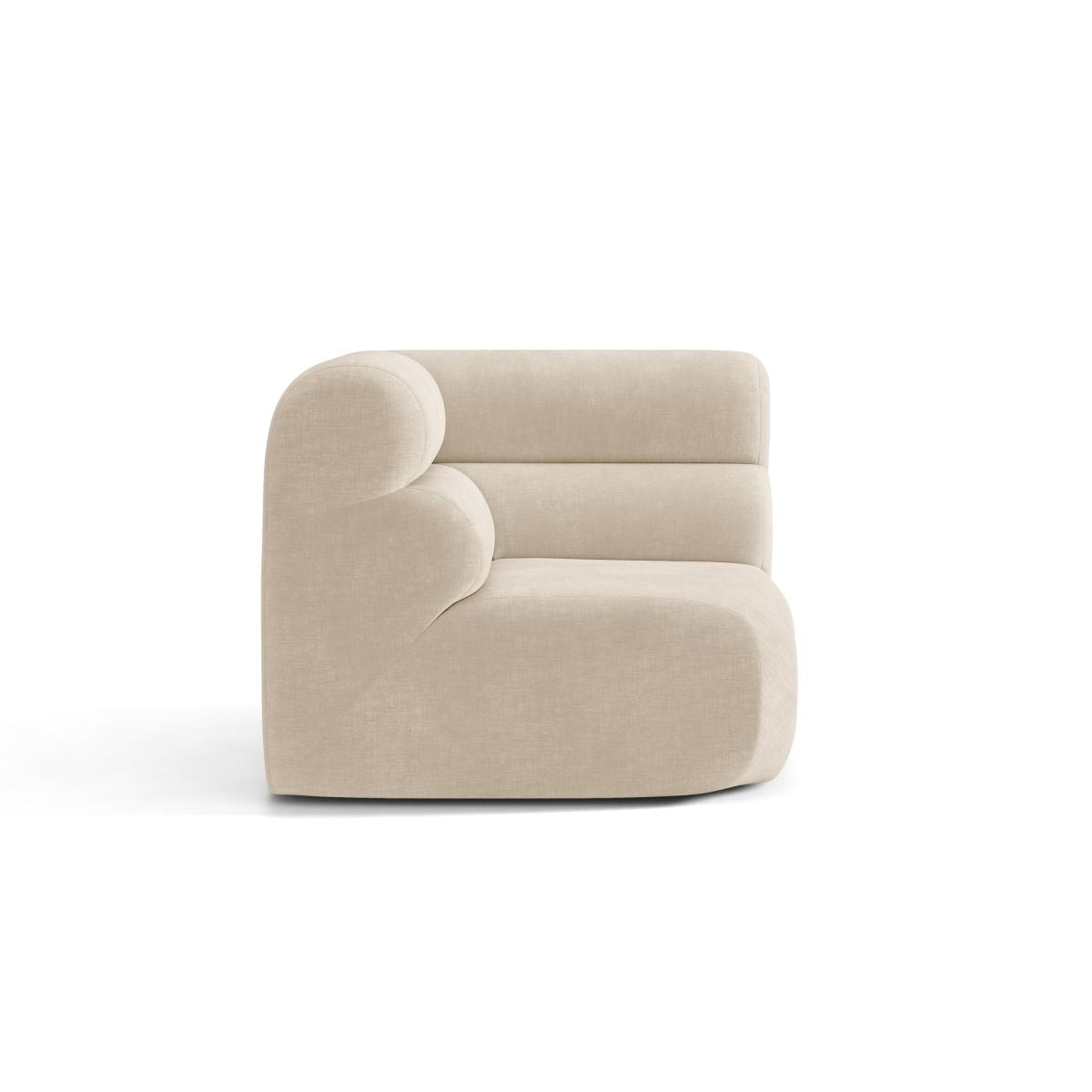 Modulares Sofa NEO - Eckmodul in hellbeigem Chenille