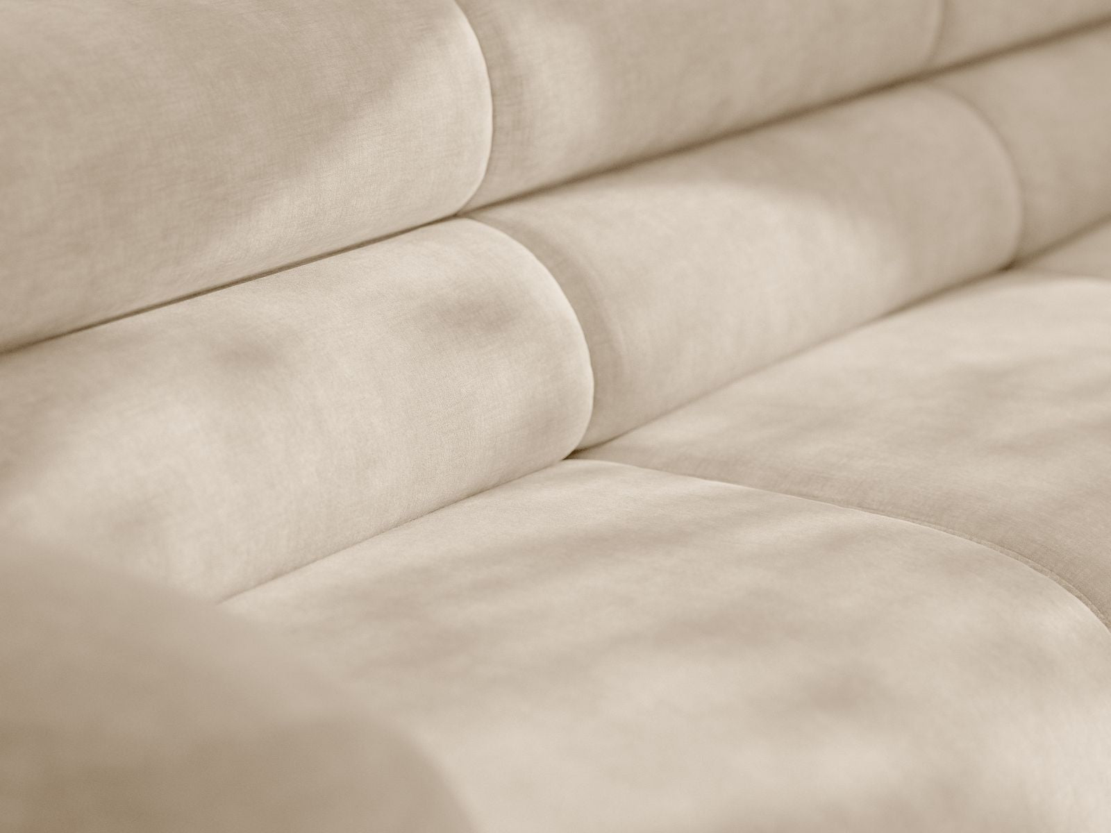 Modulares Sofa NEO - Eckmodul in hellbeigem Chenille