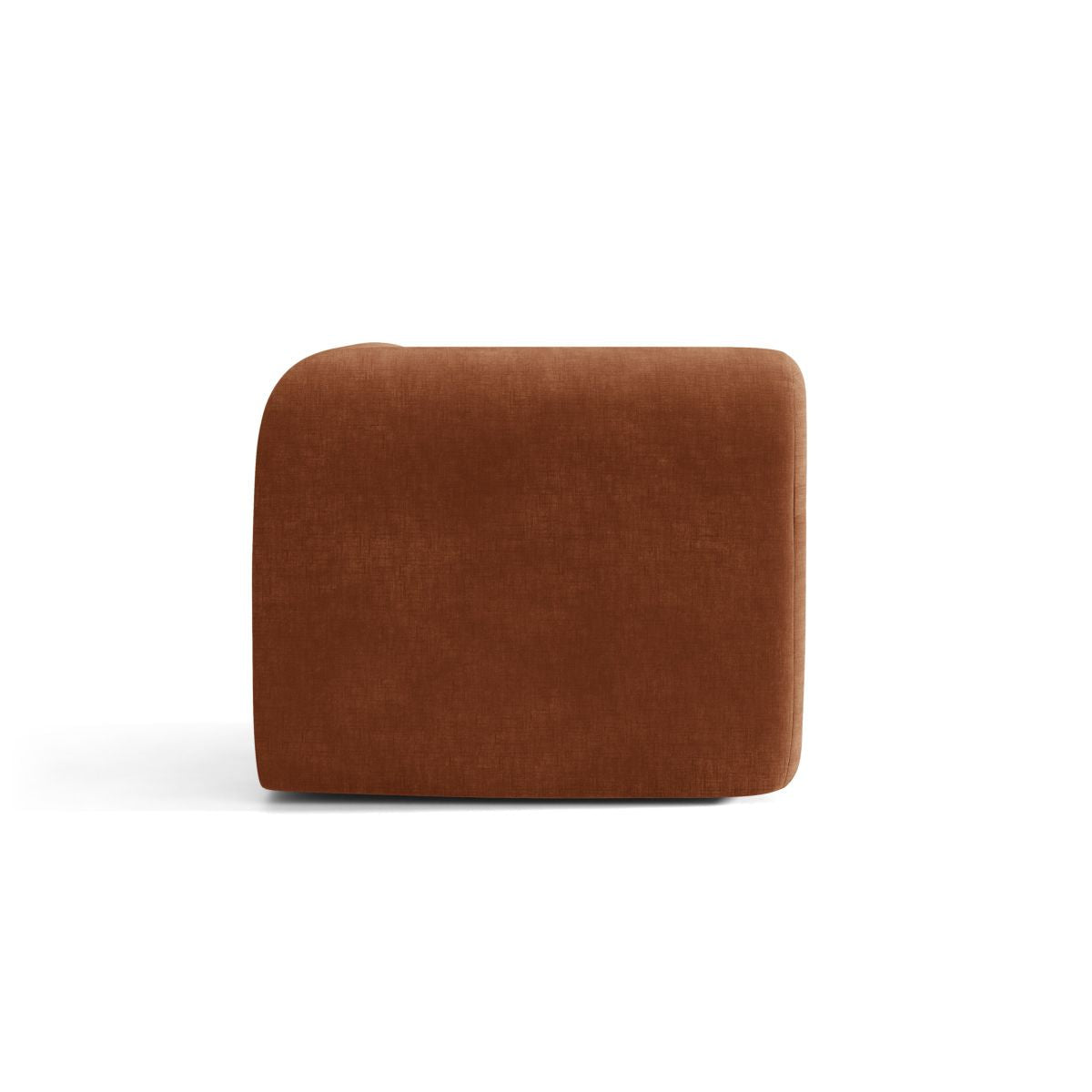 Modulares Sofa NEO - Eckmodul aus ziegelrotem Chenille