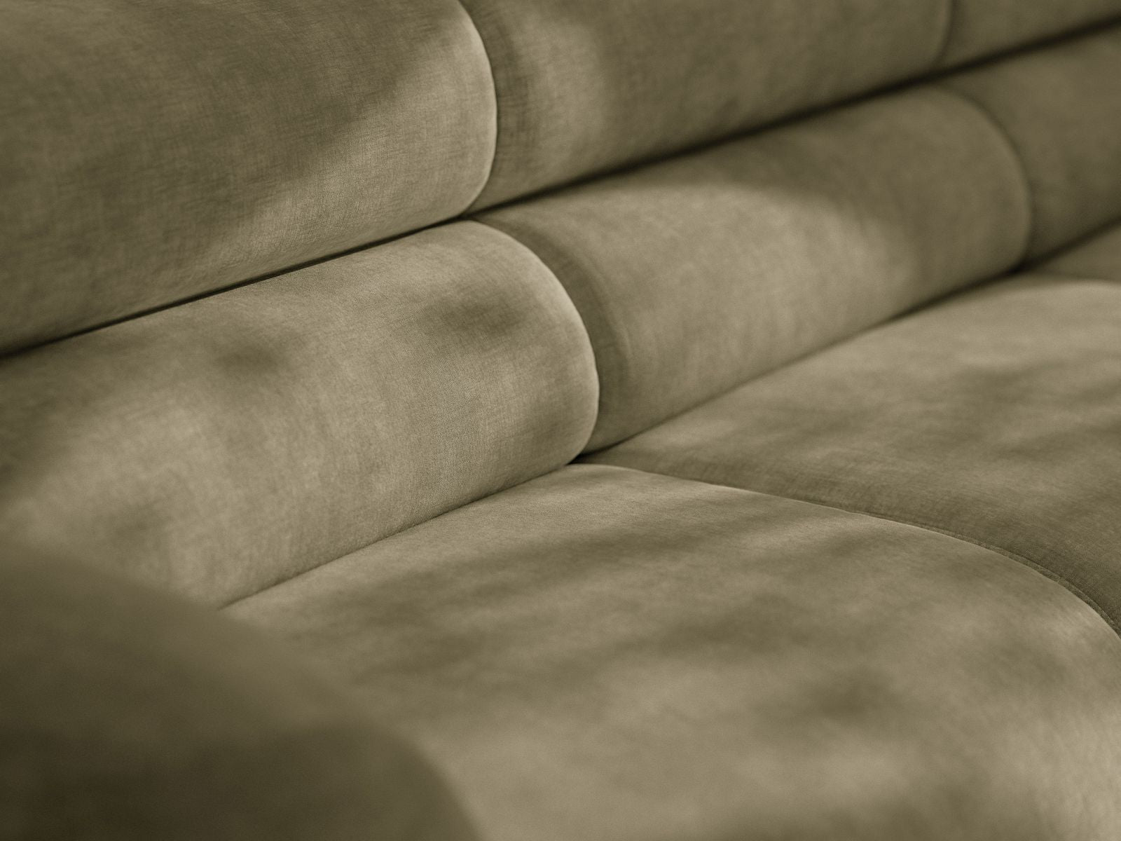 Modulares Sofa NEO - Eckmodul in olivgrünem Chenille