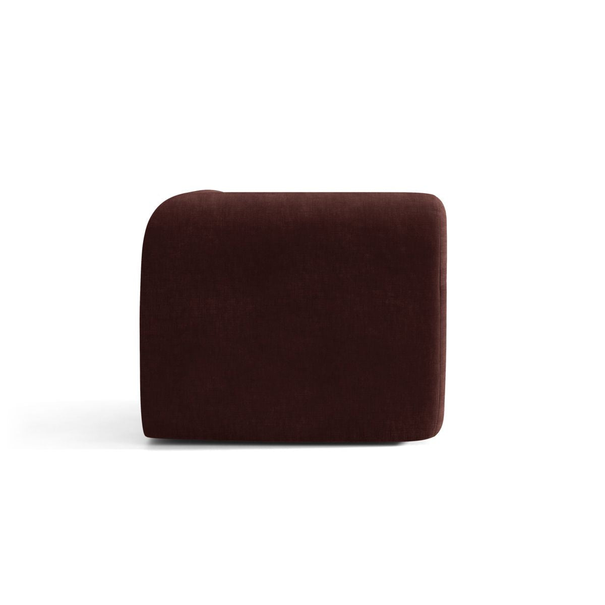 Modulares Sofa NEO - Eckmodul in kirschrotem Chenille