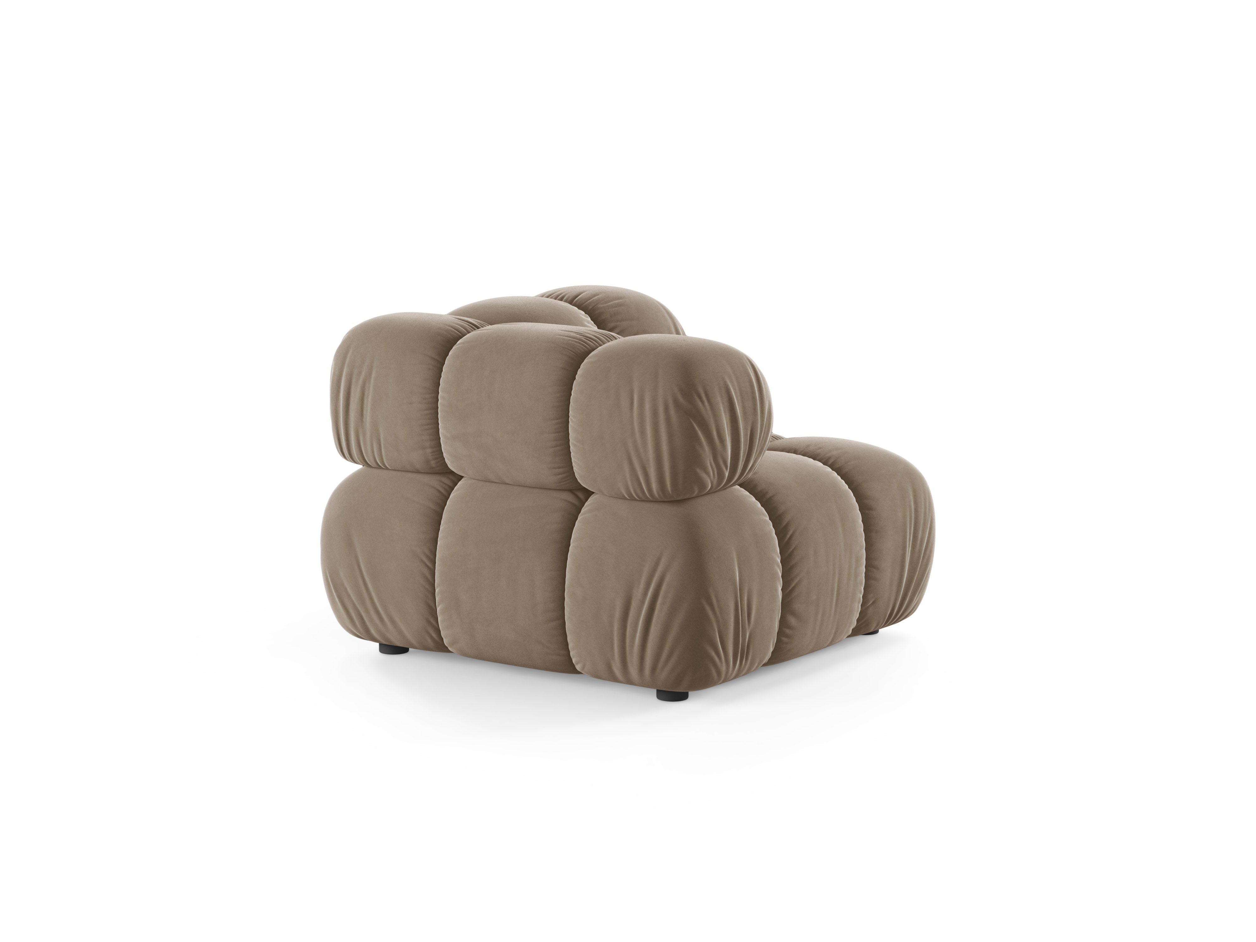 Modulares Samtsofa BELLIS - Eckmodul in Cappuccino