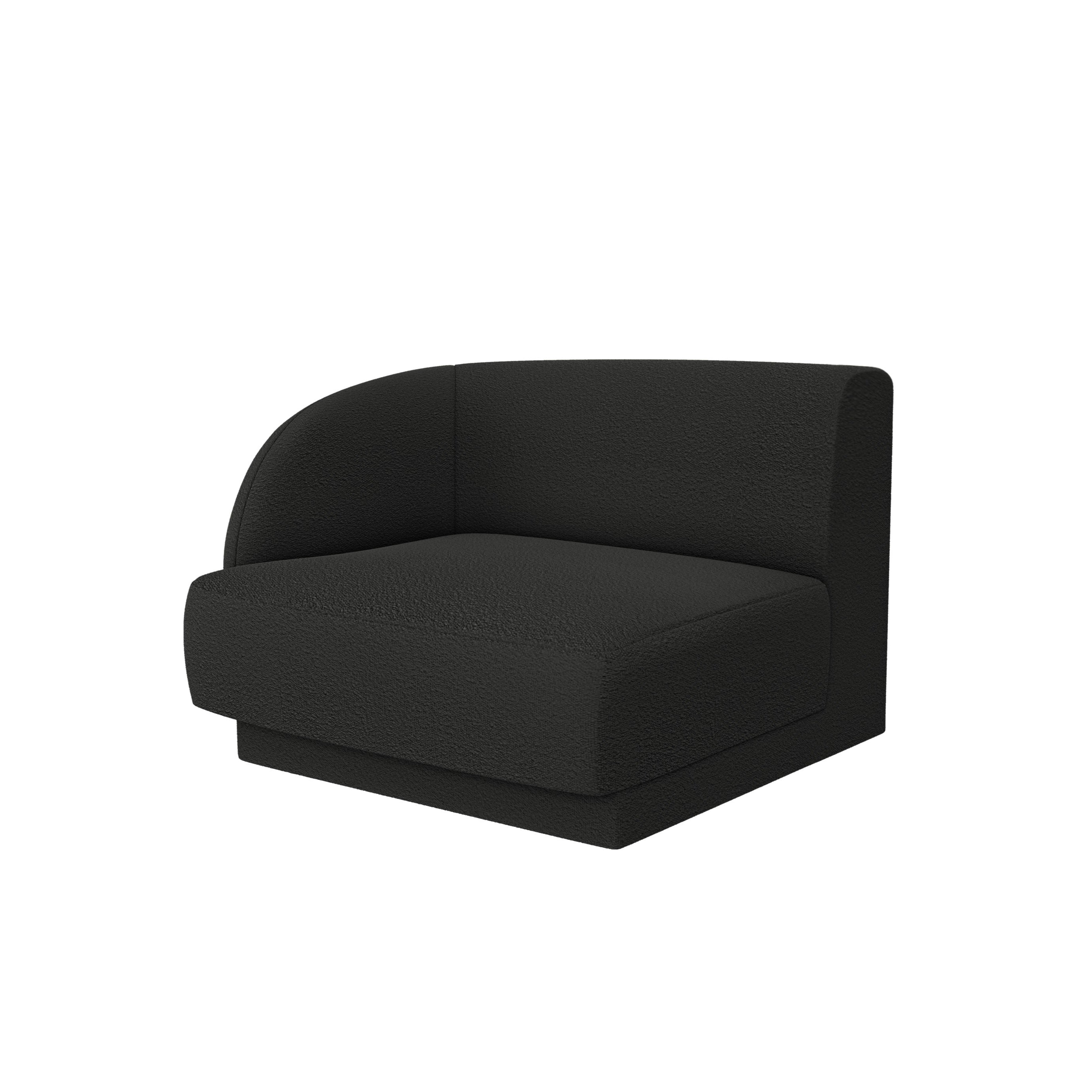 Modulares Sofa MILEY - linkes schwarzes Boucle-Modul