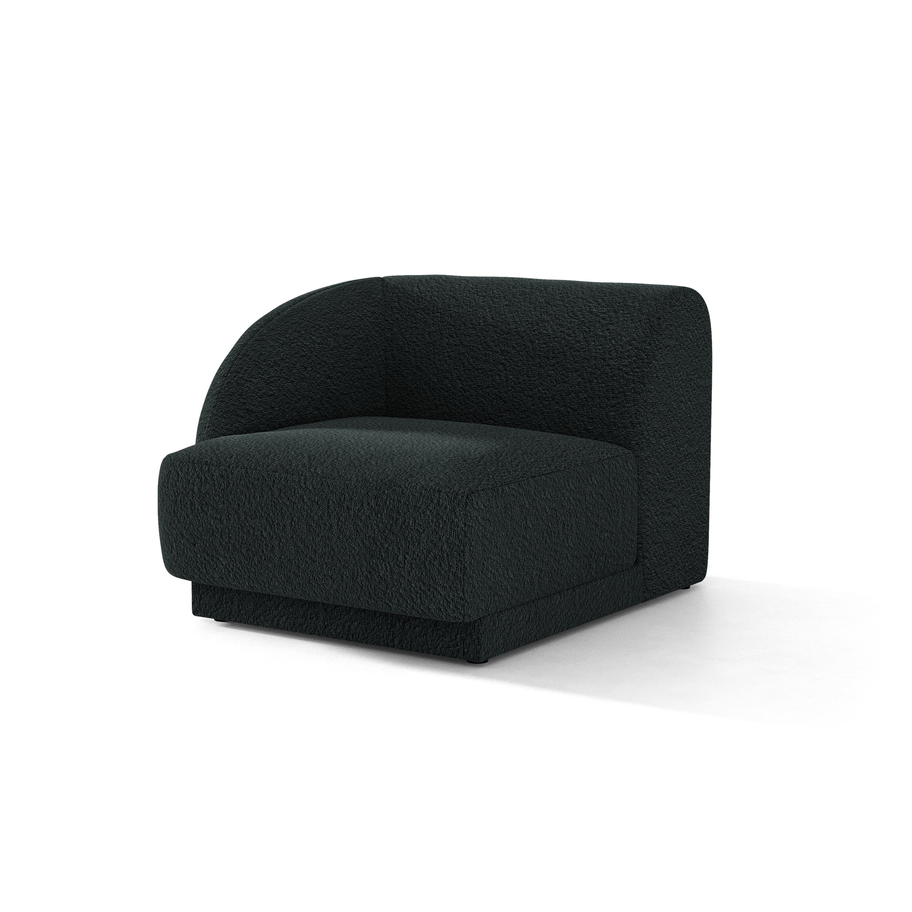Modulares Sofa MILEY - linkes schwarzes Boucle-Modul