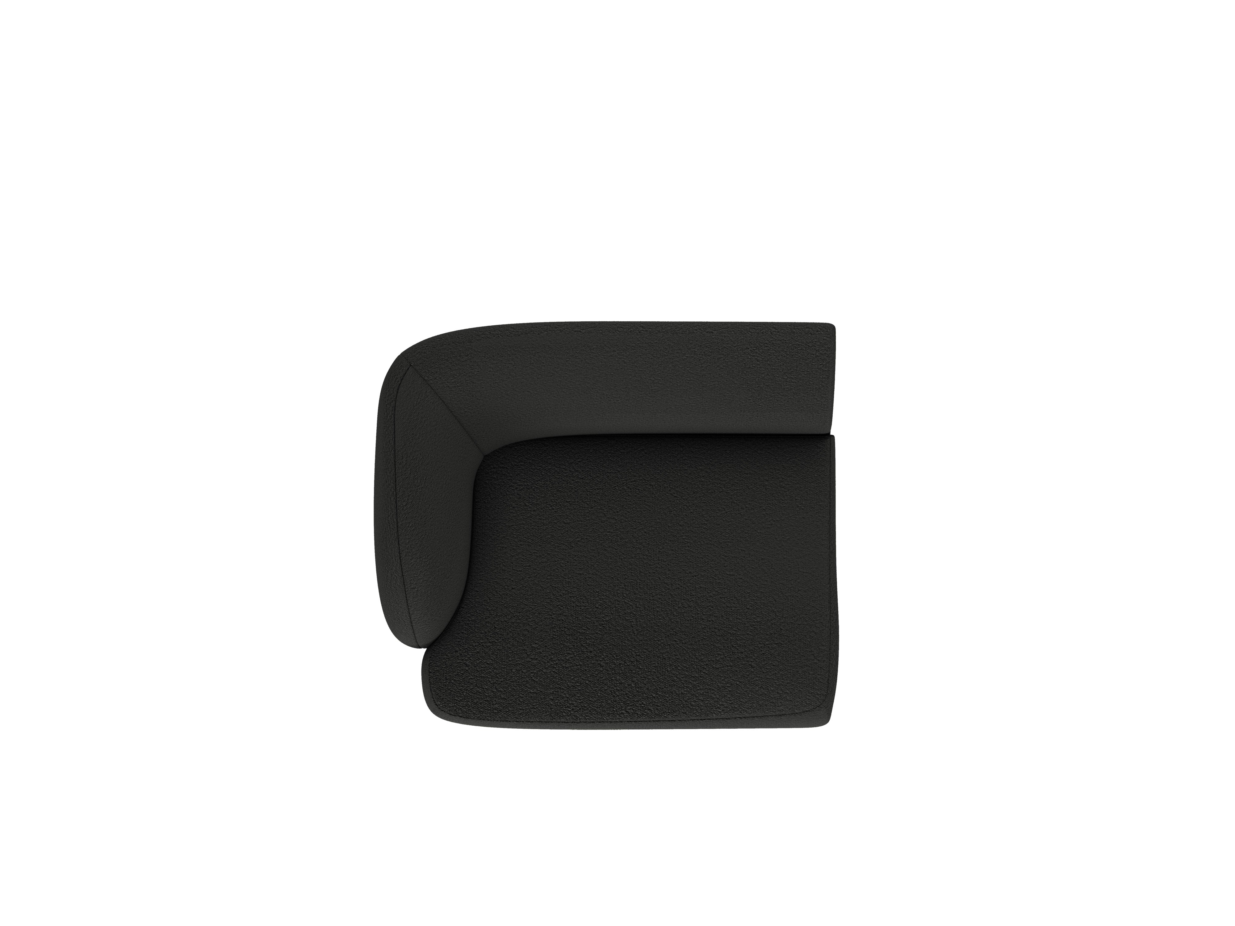 Modulares Sofa MILEY - linkes schwarzes Boucle-Modul