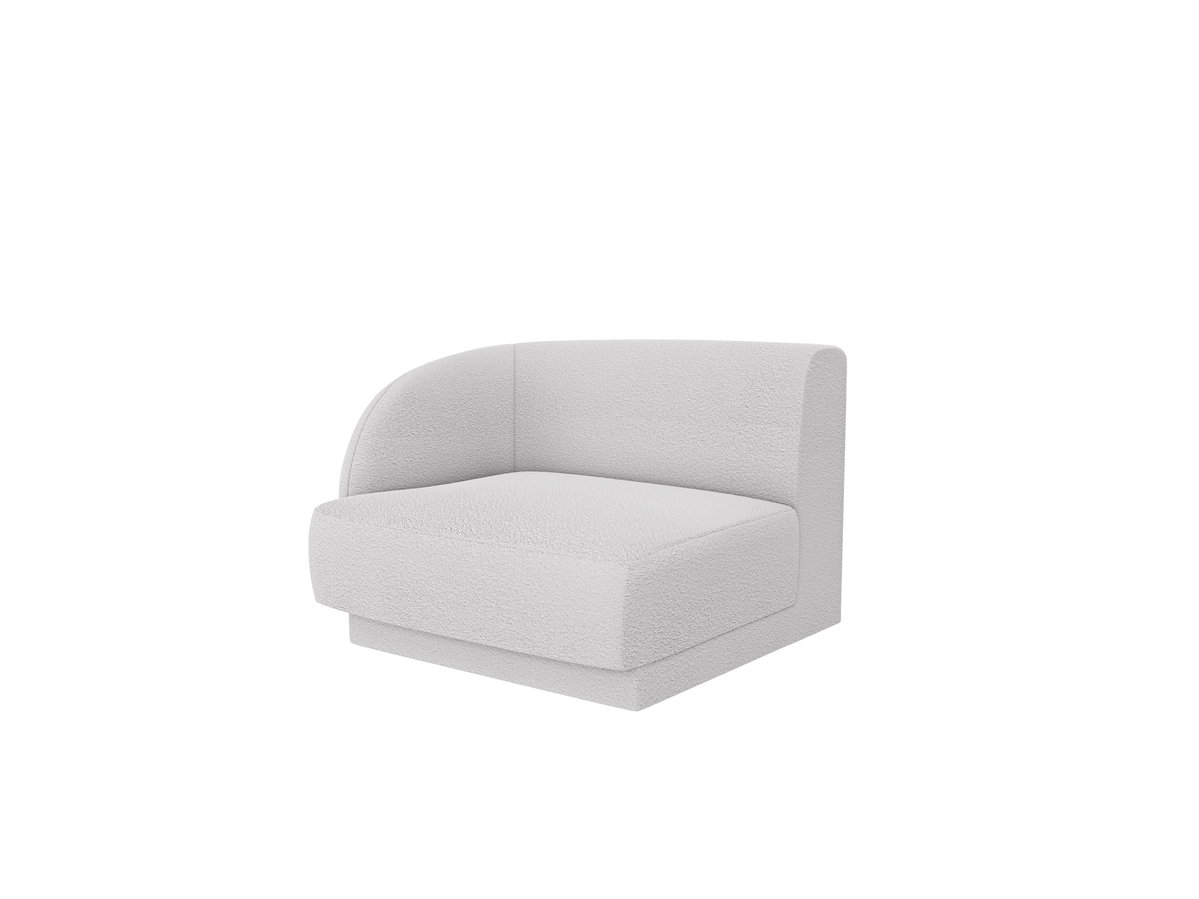 MILEY Modular Sofa - Left Module Light Gray Boucle