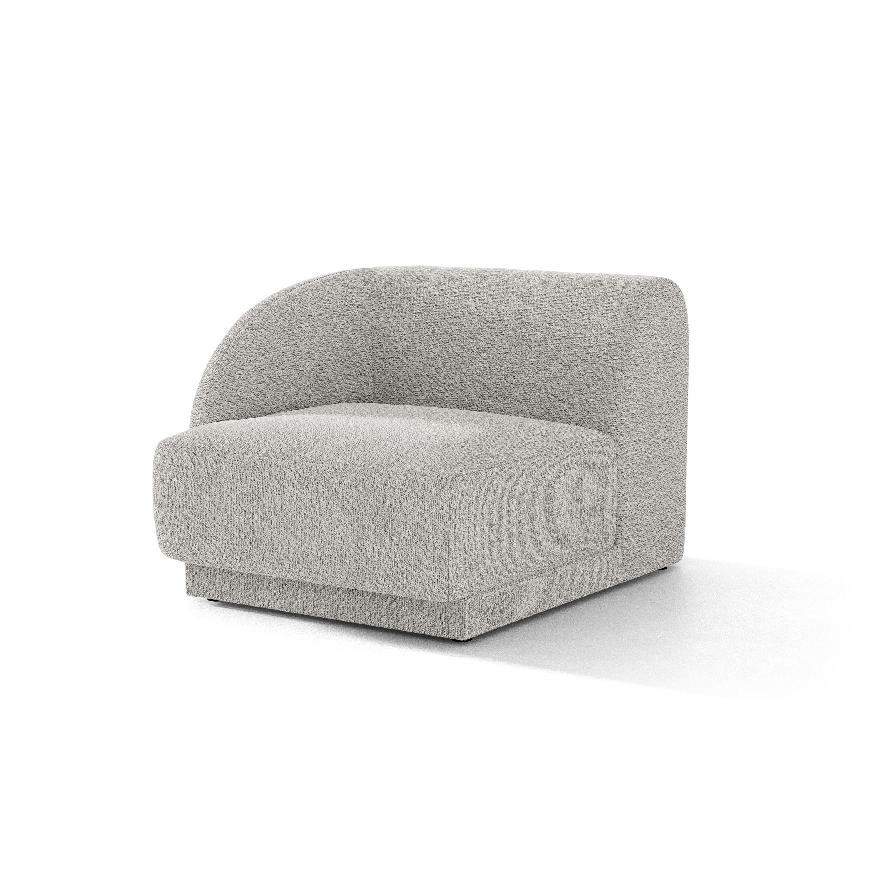 Modulsofa MILEY - linkes Element in hellgrauem Boucle