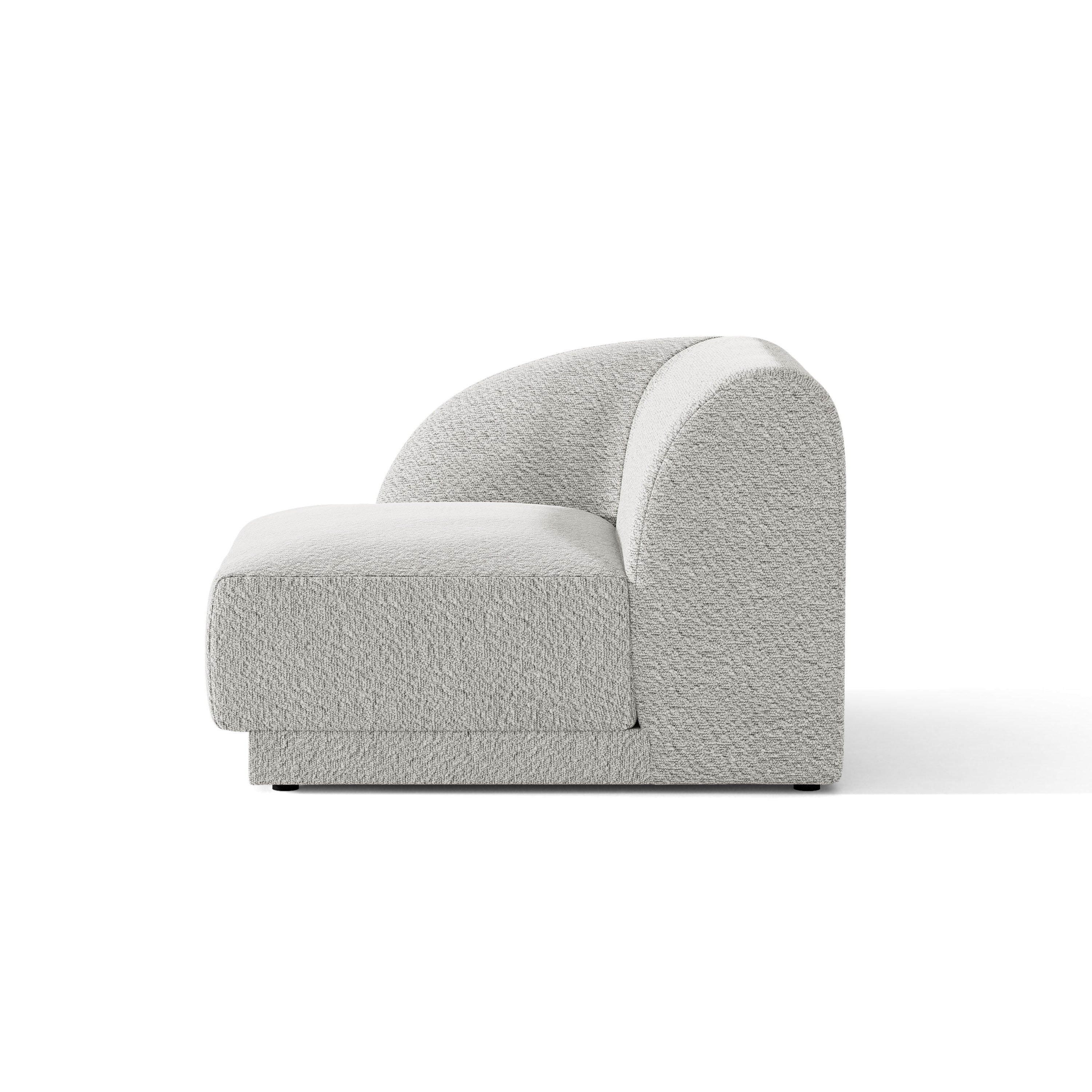 Modulsofa MILEY - linkes Element in hellgrauem Boucle