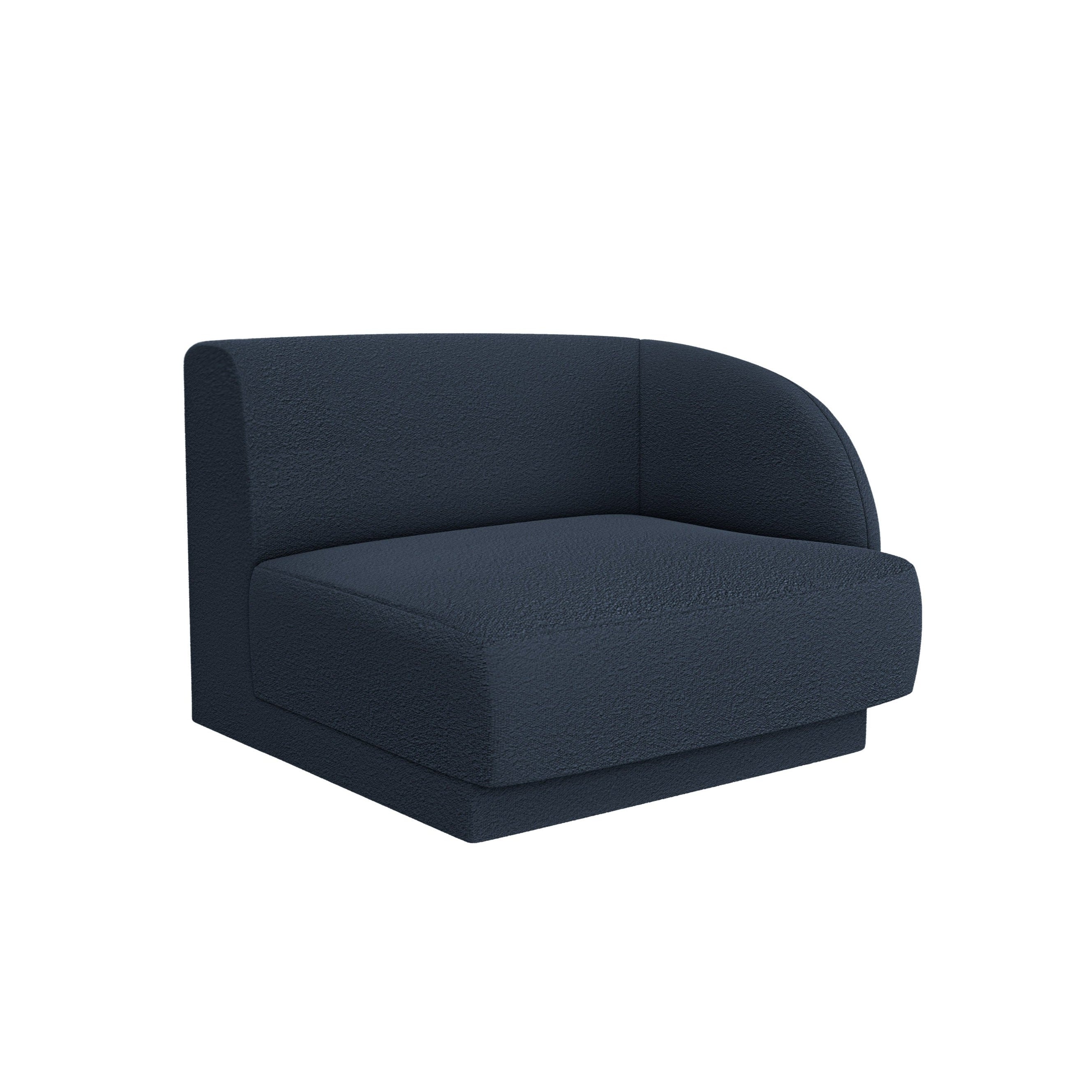 MILEY Modular Sofa - Right Side Module Dark Blue Boucle