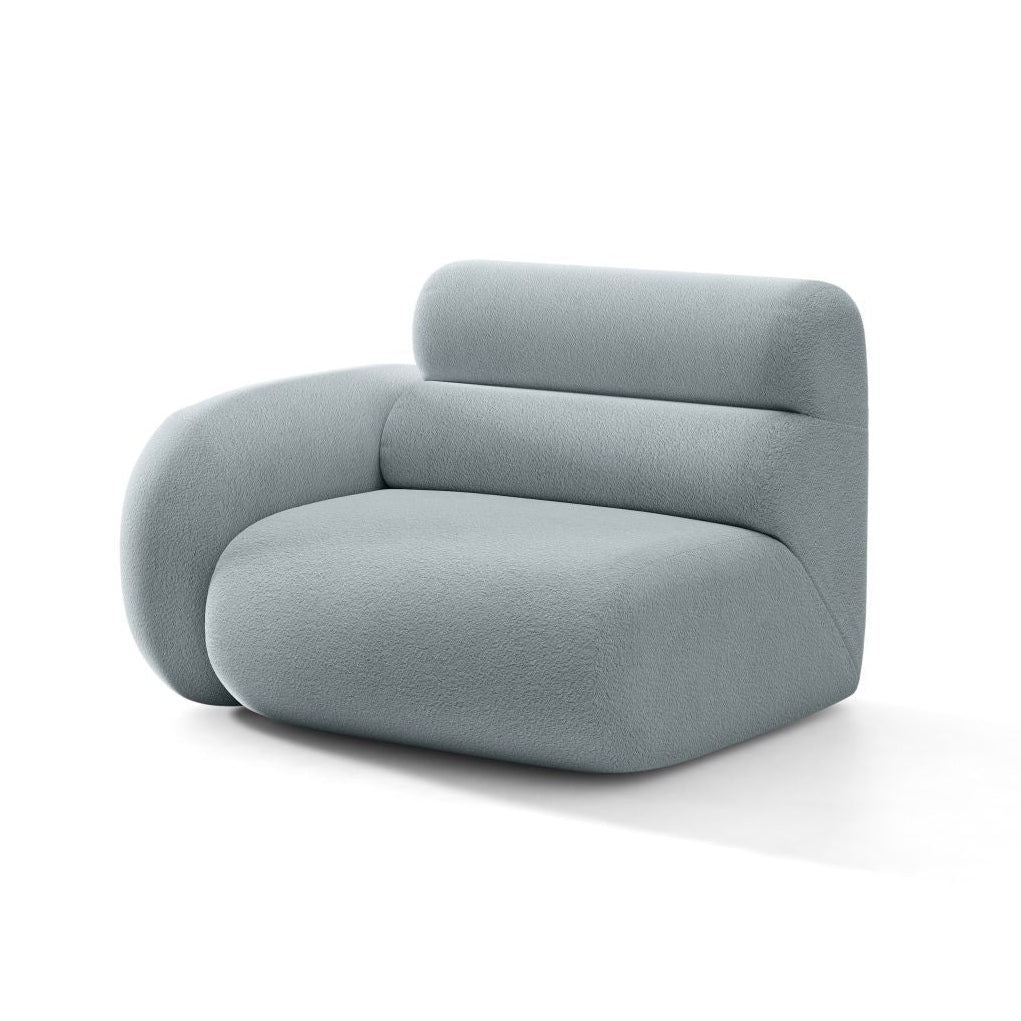 Modulares Sofa NEO - linkes Modul in himmelblauem Boucle