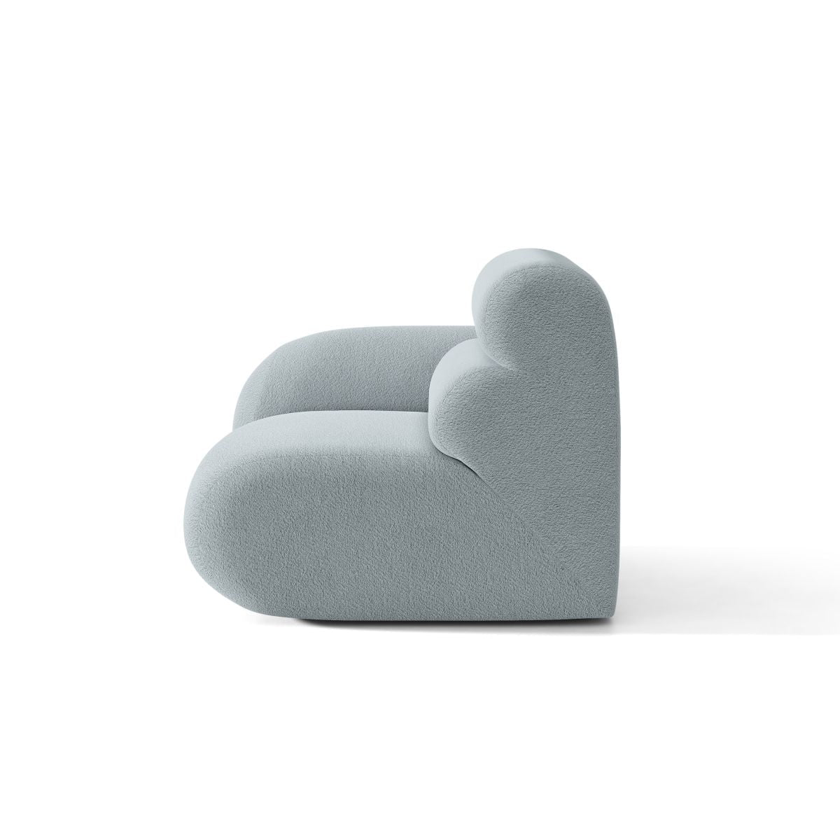 Modulares Sofa NEO - linkes Modul in himmelblauem Boucle