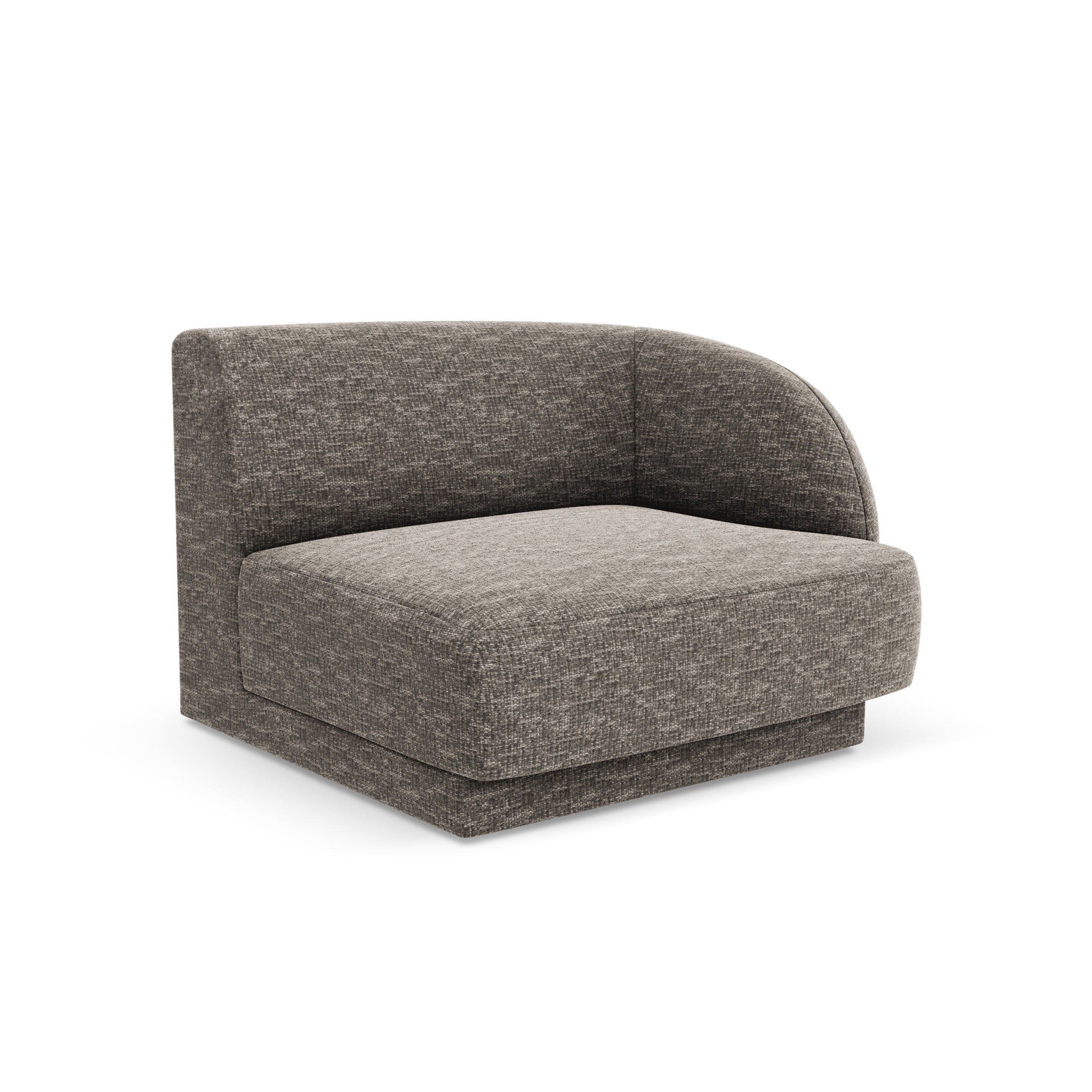 Modulares Sofa MILEY - rechtes Modul graues seidiges Chenille