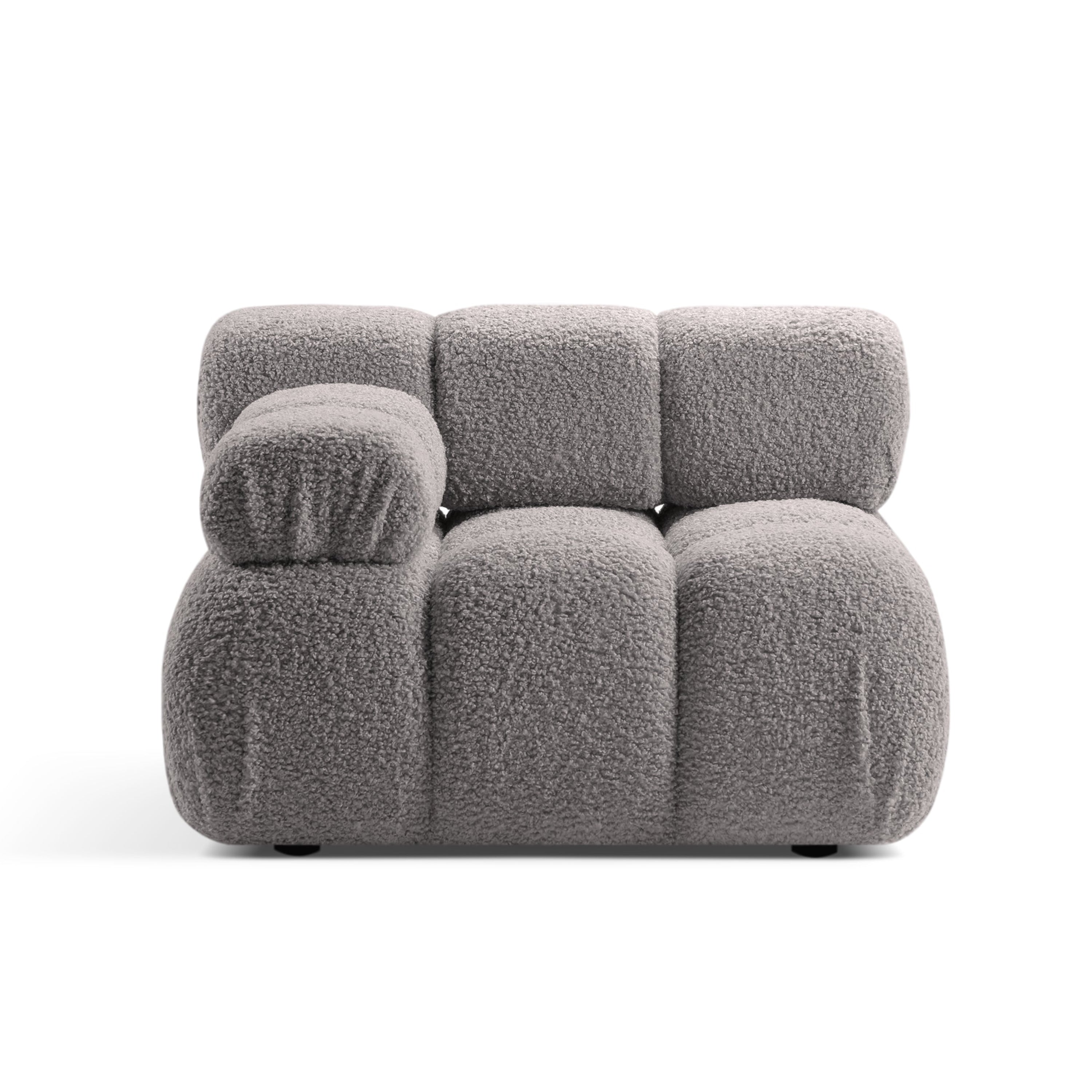 Modulares Sofa BELLIS - linkes graues Boucle-Modul