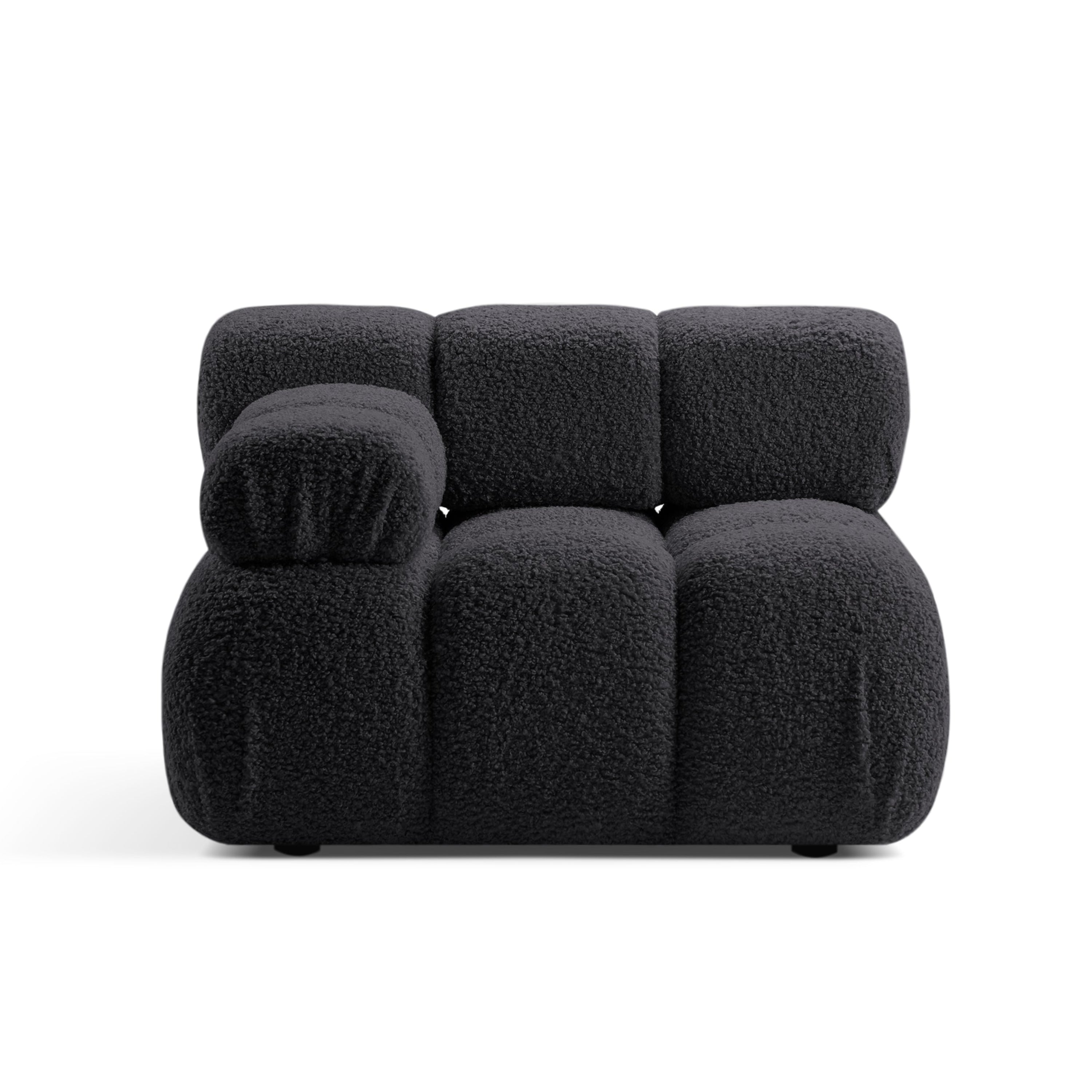Modulares Sofa BELLIS - linkes Modul in grafitfarbenem Boucle