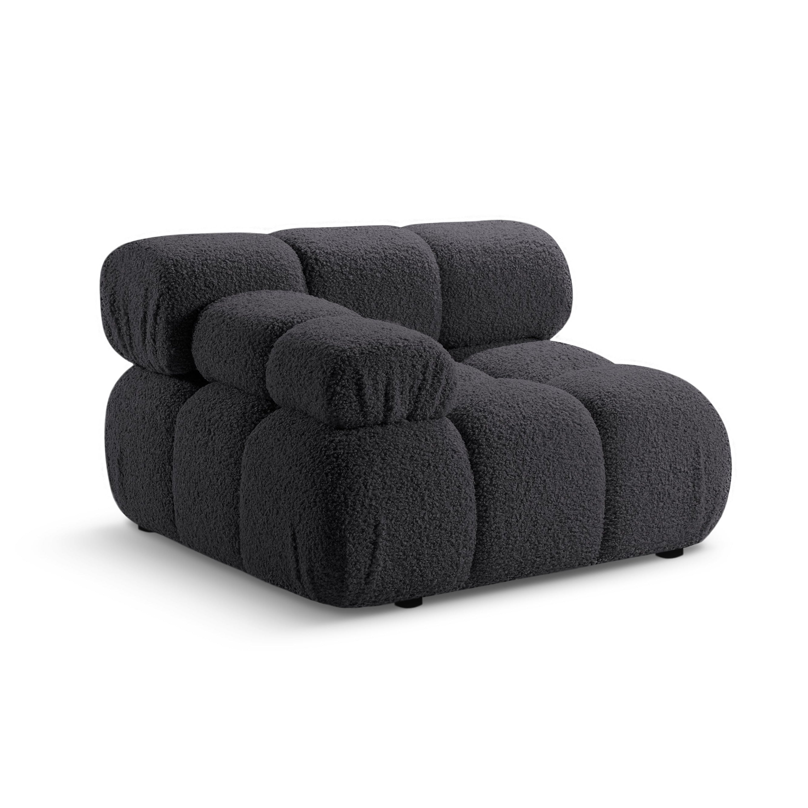 Modulares Sofa BELLIS - linkes Modul in grafitfarbenem Boucle