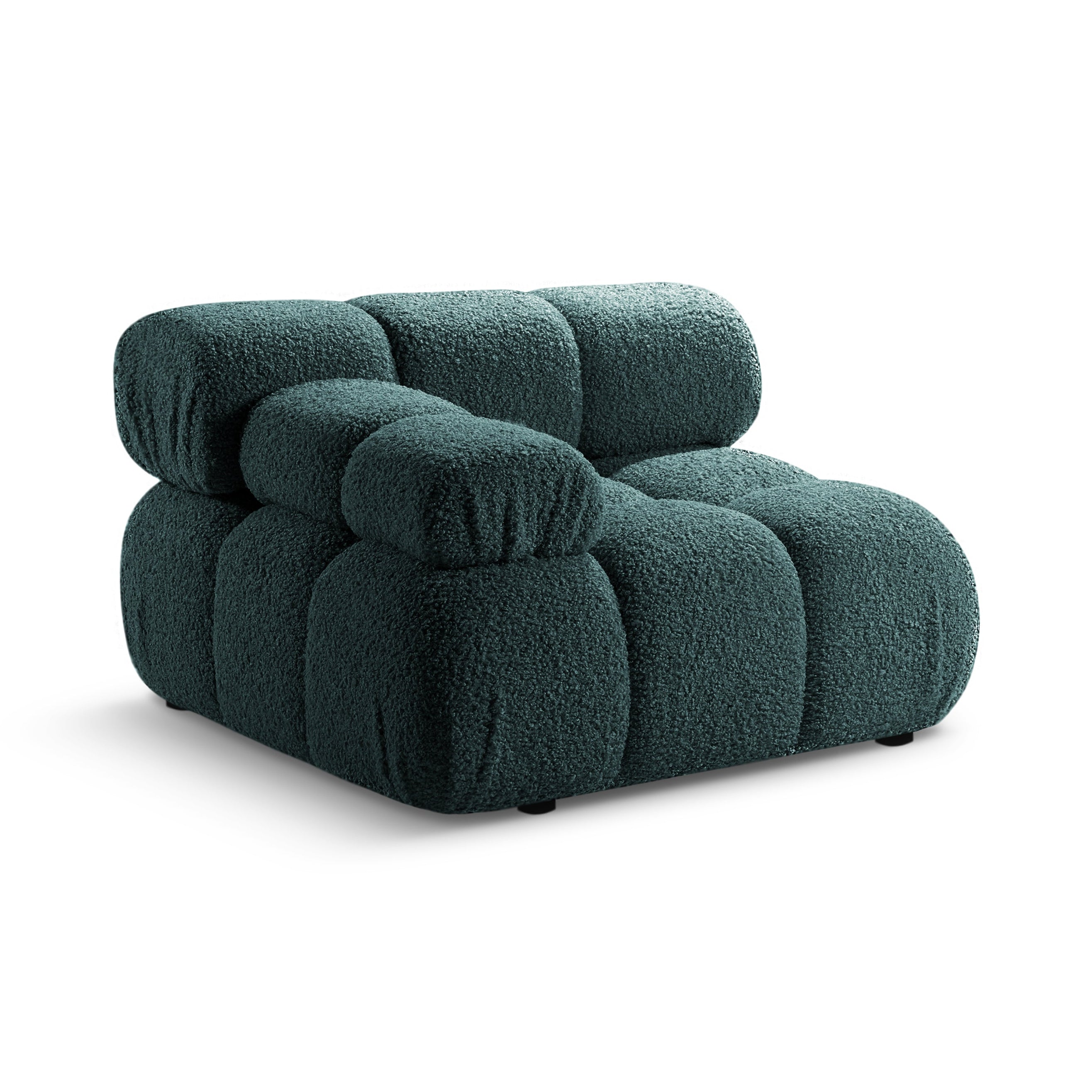 Modulares Sofa BELLIS - linkes tiefes Modul in Petrol Boucle