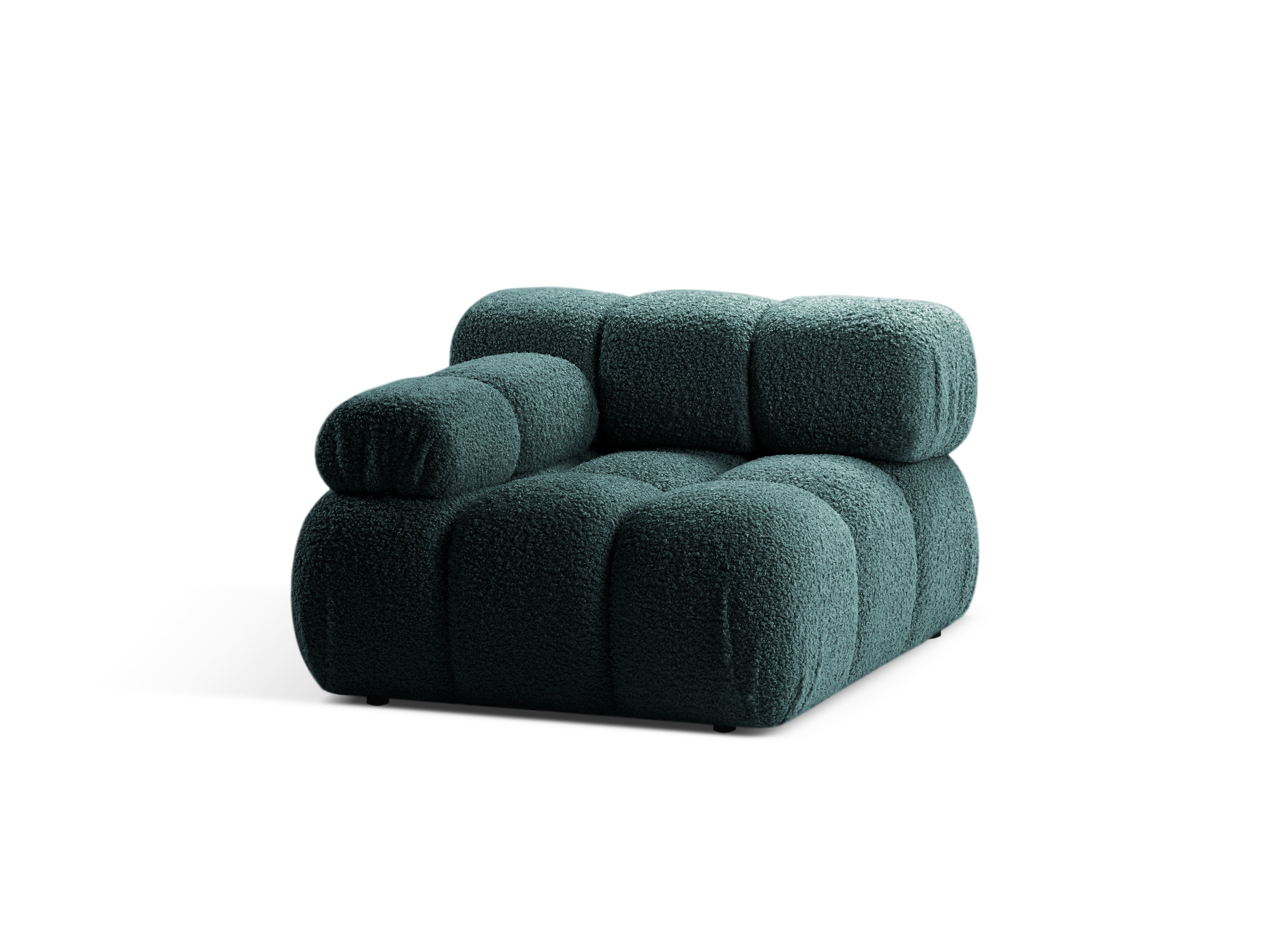 Modulares Sofa BELLIS - linkes tiefes Modul in Petrol Boucle
