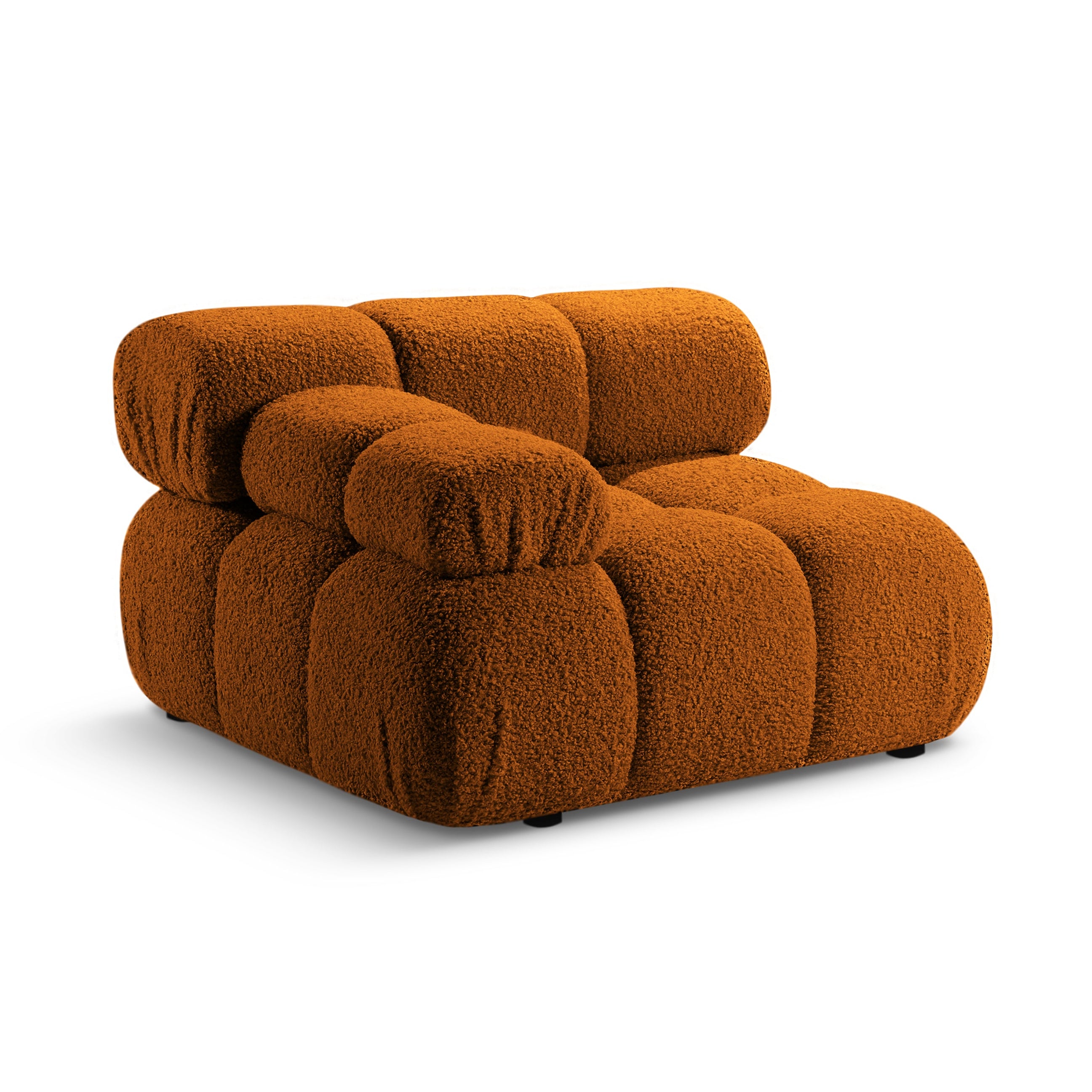 Modulares Sofa BELLIS - linkes Element in ziegelrotem Boucle