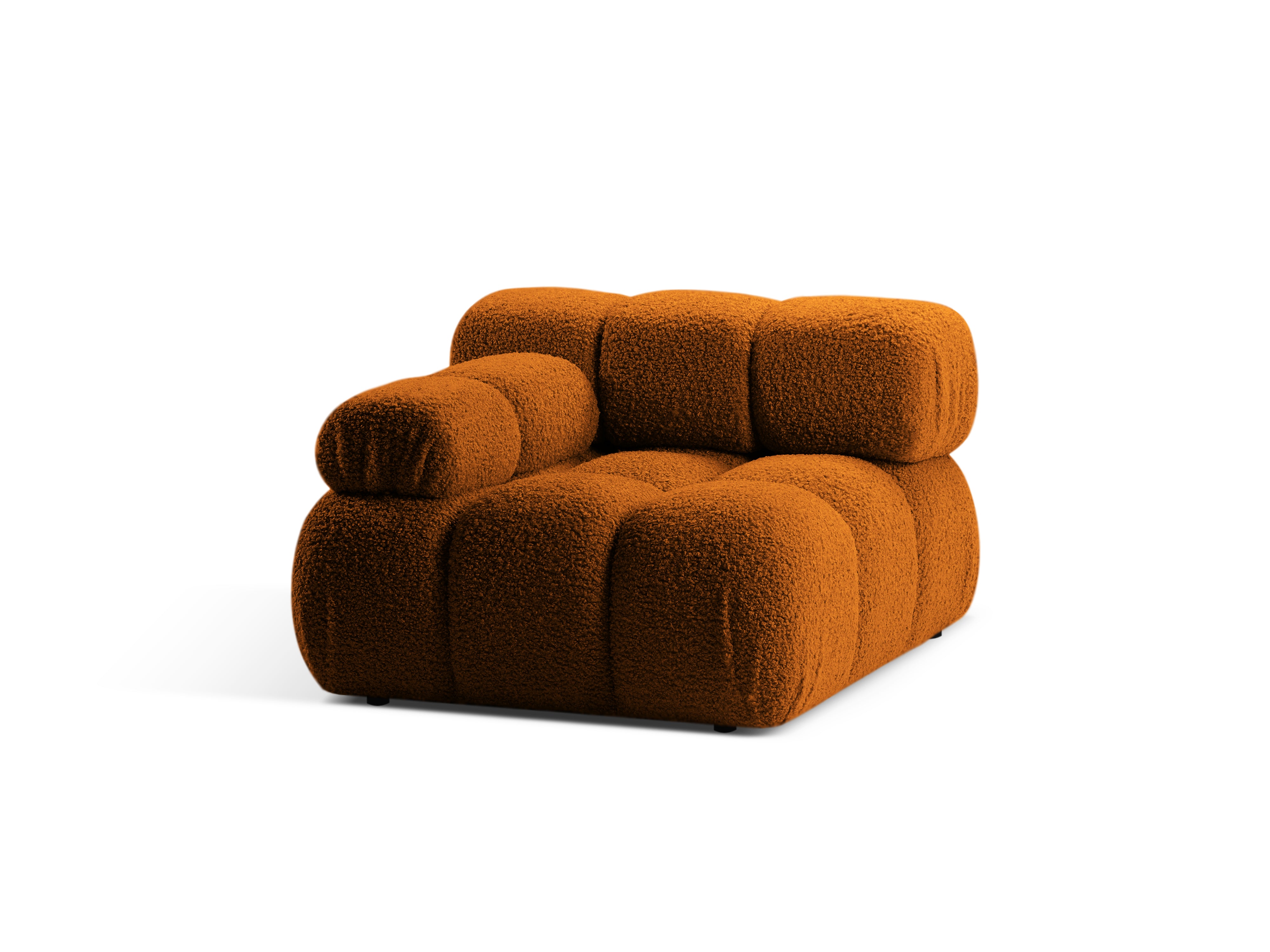 Modulares Sofa BELLIS - linkes Element in ziegelrotem Boucle