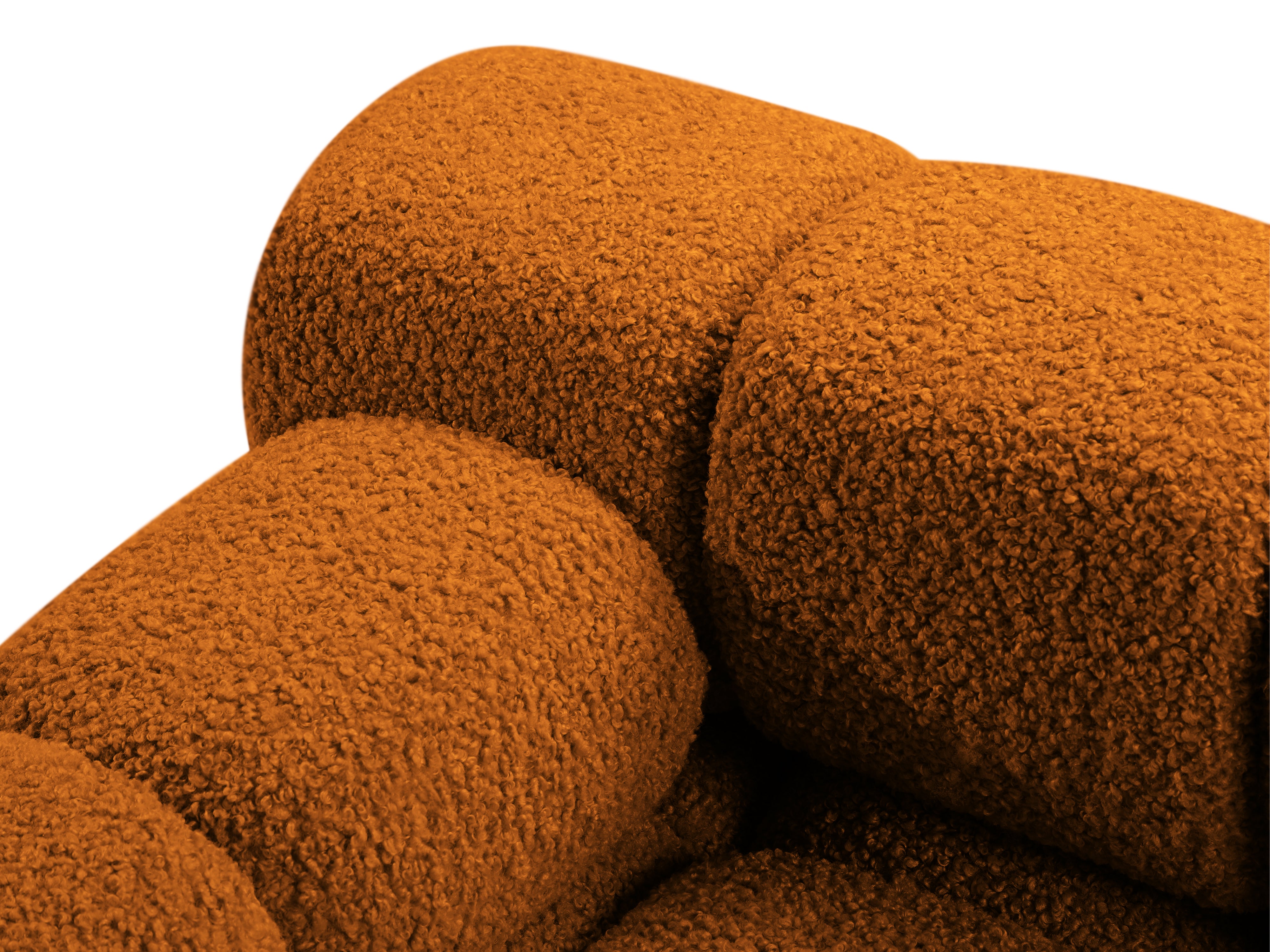 Modulares Sofa BELLIS - linkes Element in ziegelrotem Boucle