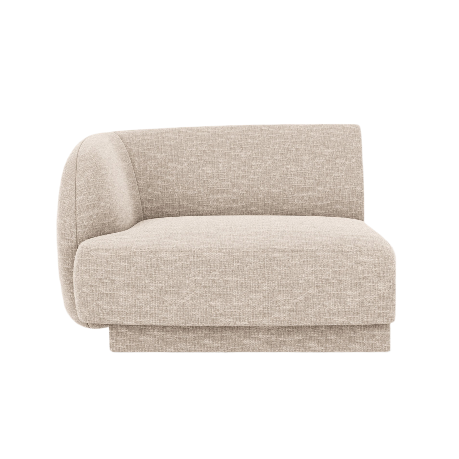 Modulares Sofa - Linkes Modul MILEY in beigem Chenille