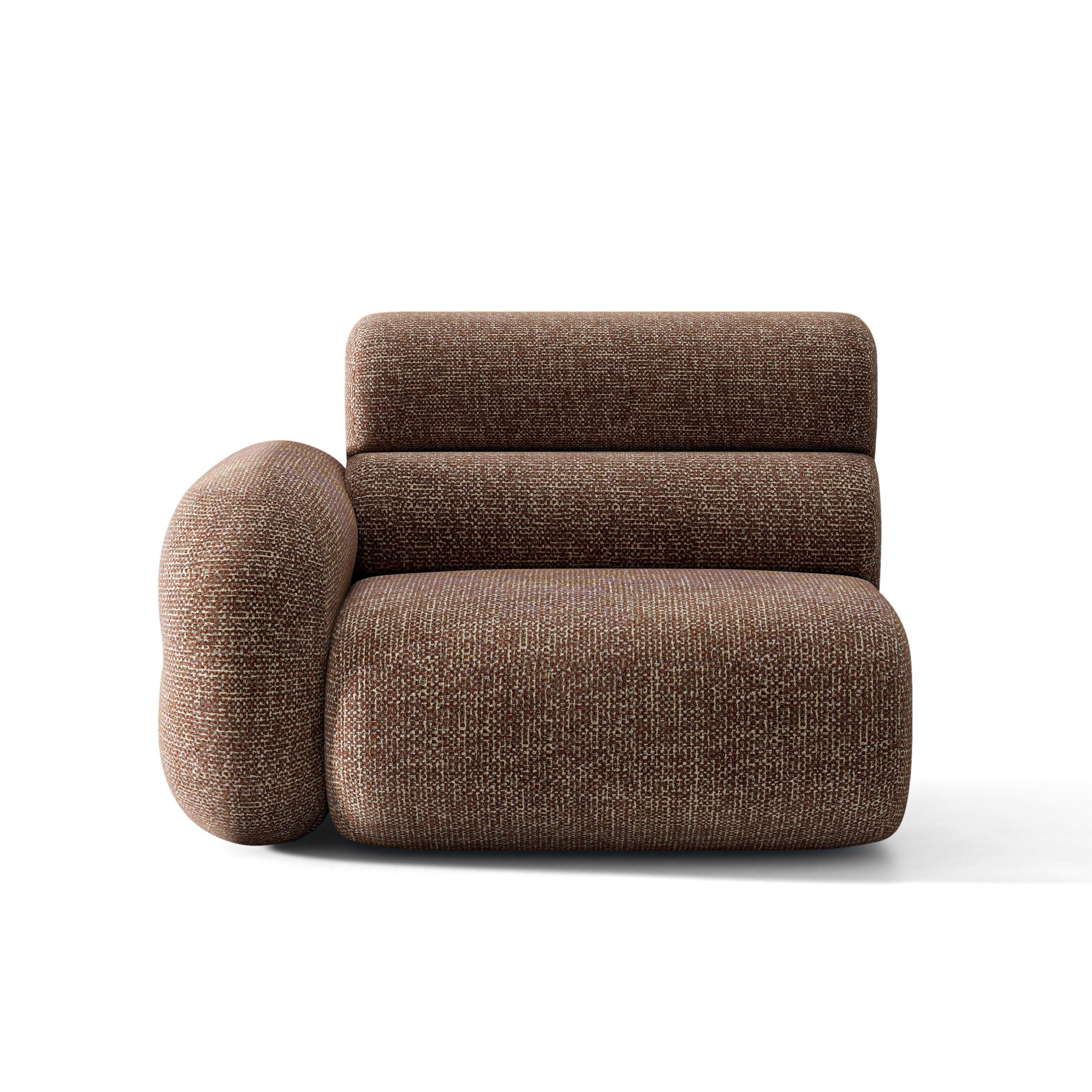 Modulares Sofa NEO - linkes Modul in braunem Melange