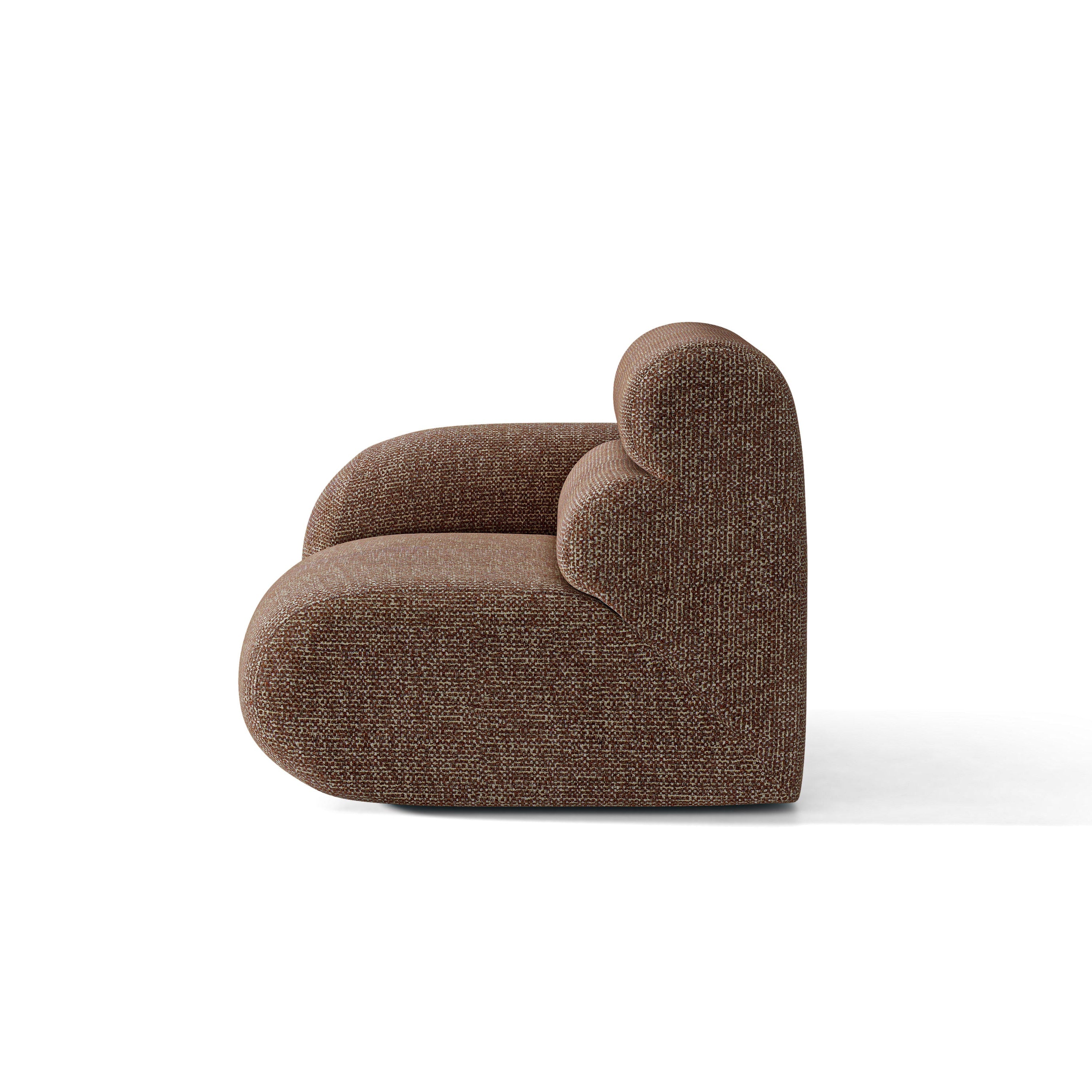 Modulares Sofa NEO - linkes Modul in braunem Melange