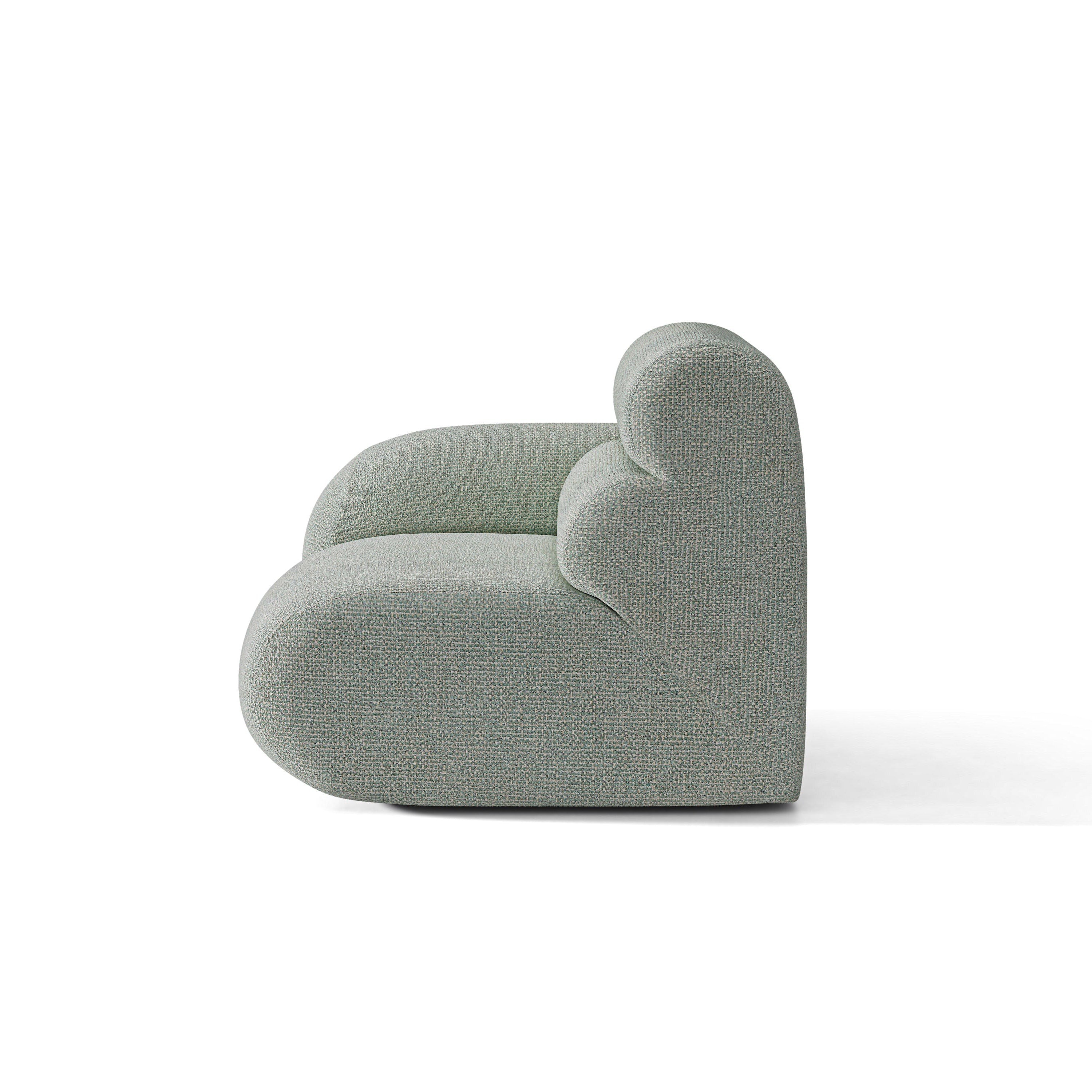 Modulares Sofa NEO - linkes Modul in blauer Melange