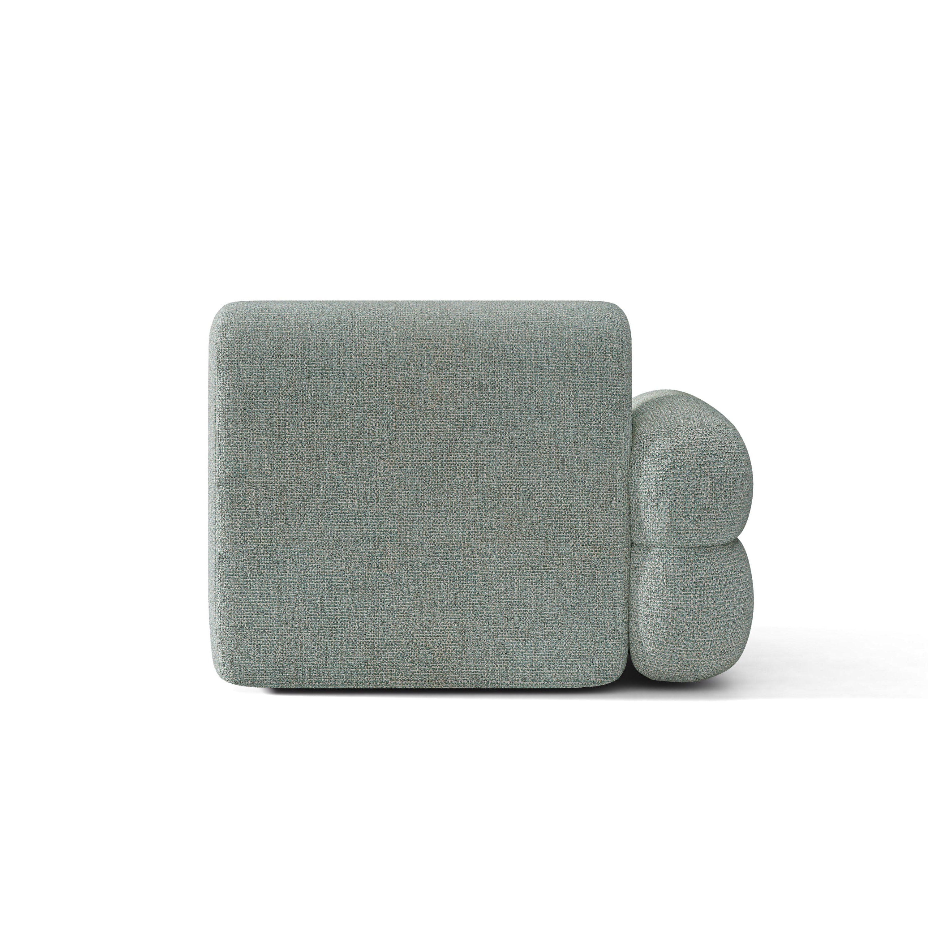 Modulares Sofa NEO - linkes Modul in blauer Melange