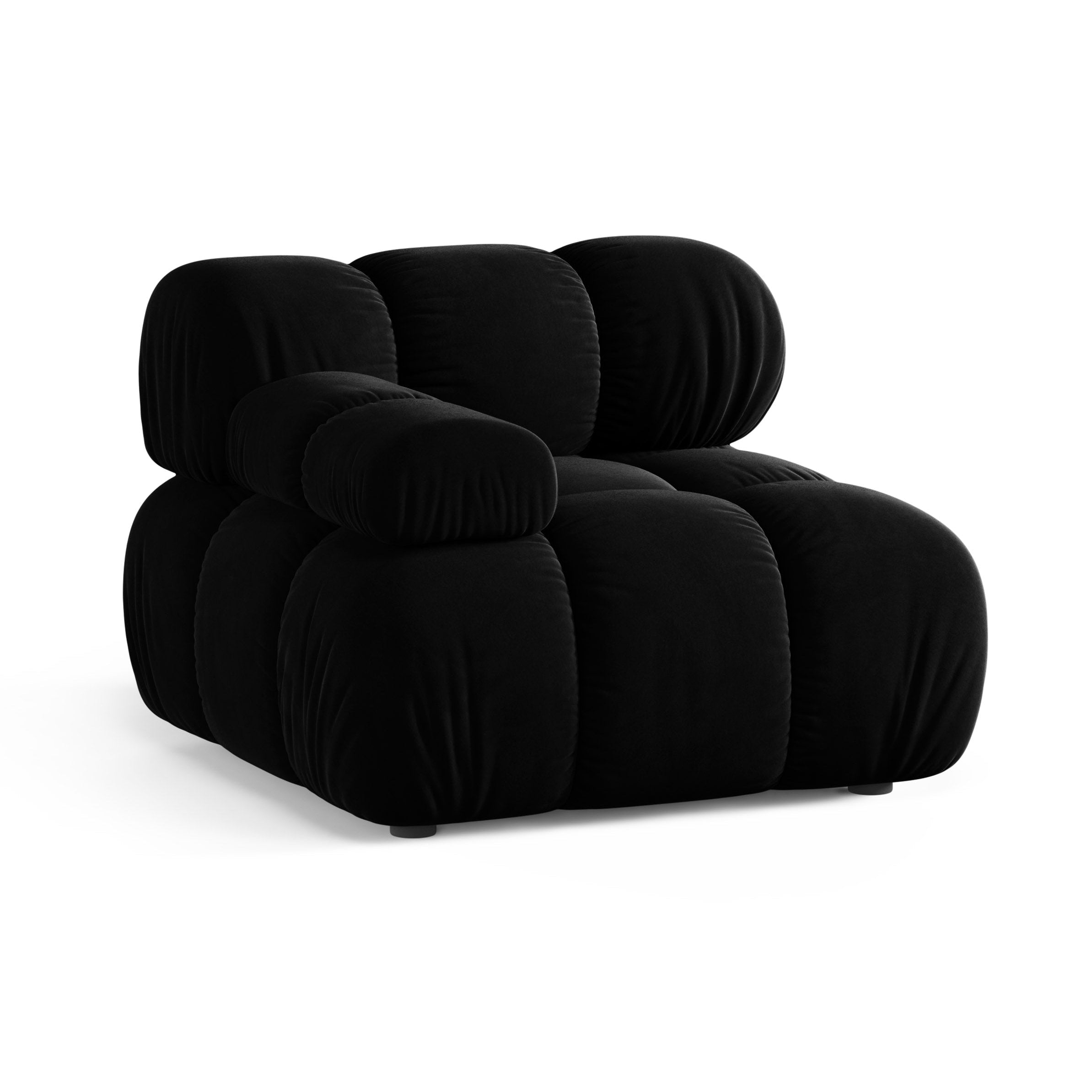 Modulares Sofa BELLIS - linkes Modul aus schwarzem Samt