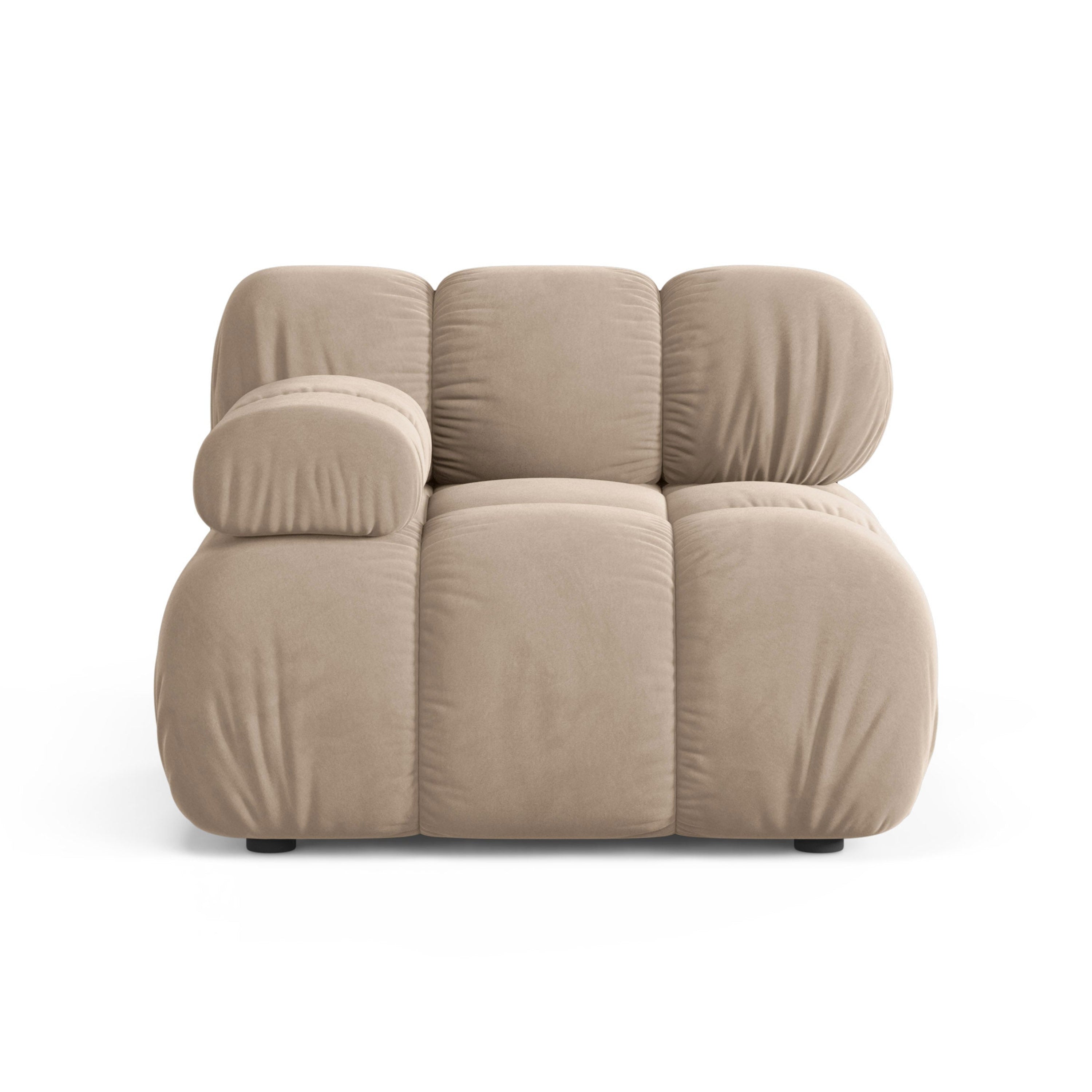 Modulares Sofa BELLIS - linkes Modul in beigem Velours