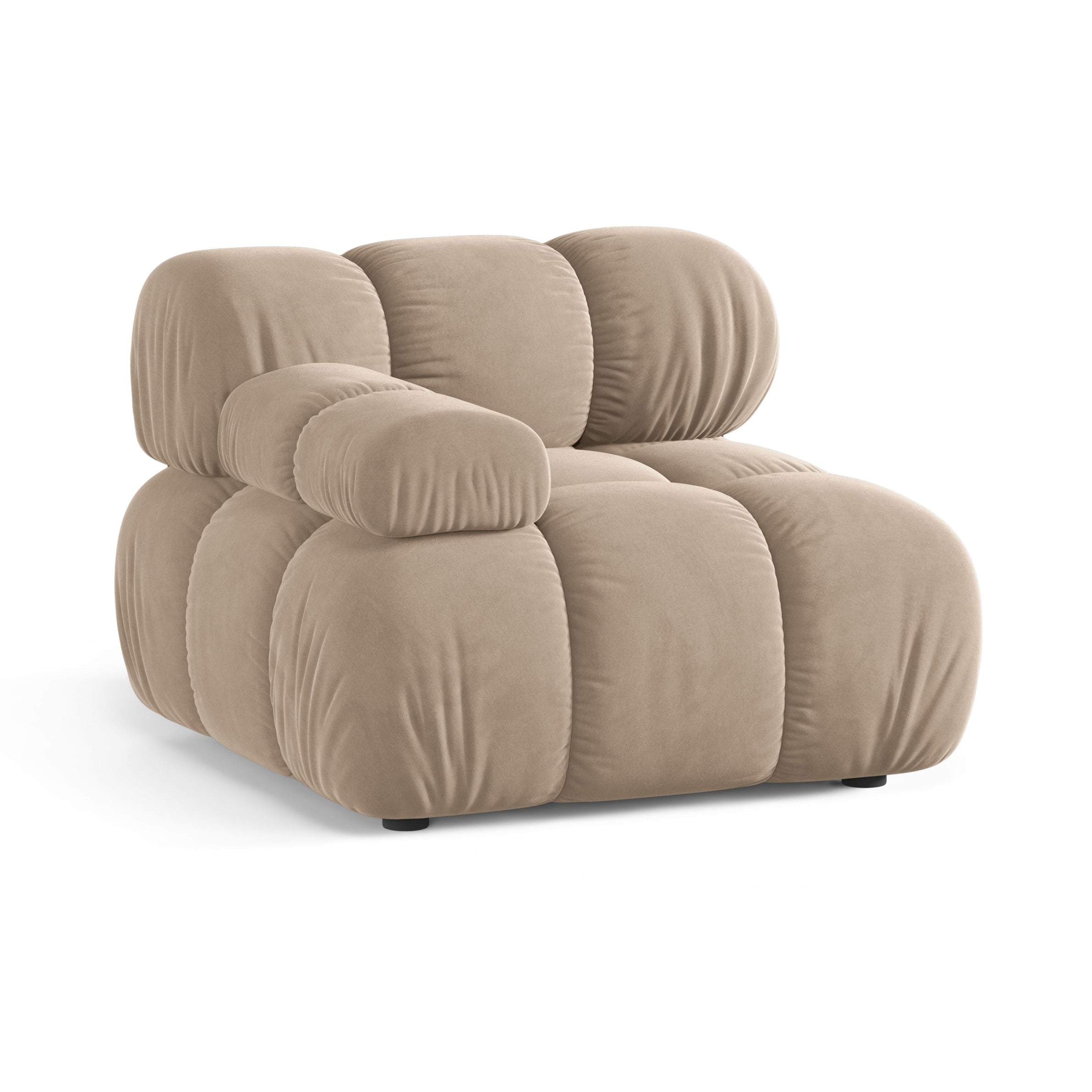 Modulares Sofa BELLIS - linkes Modul in beigem Velours