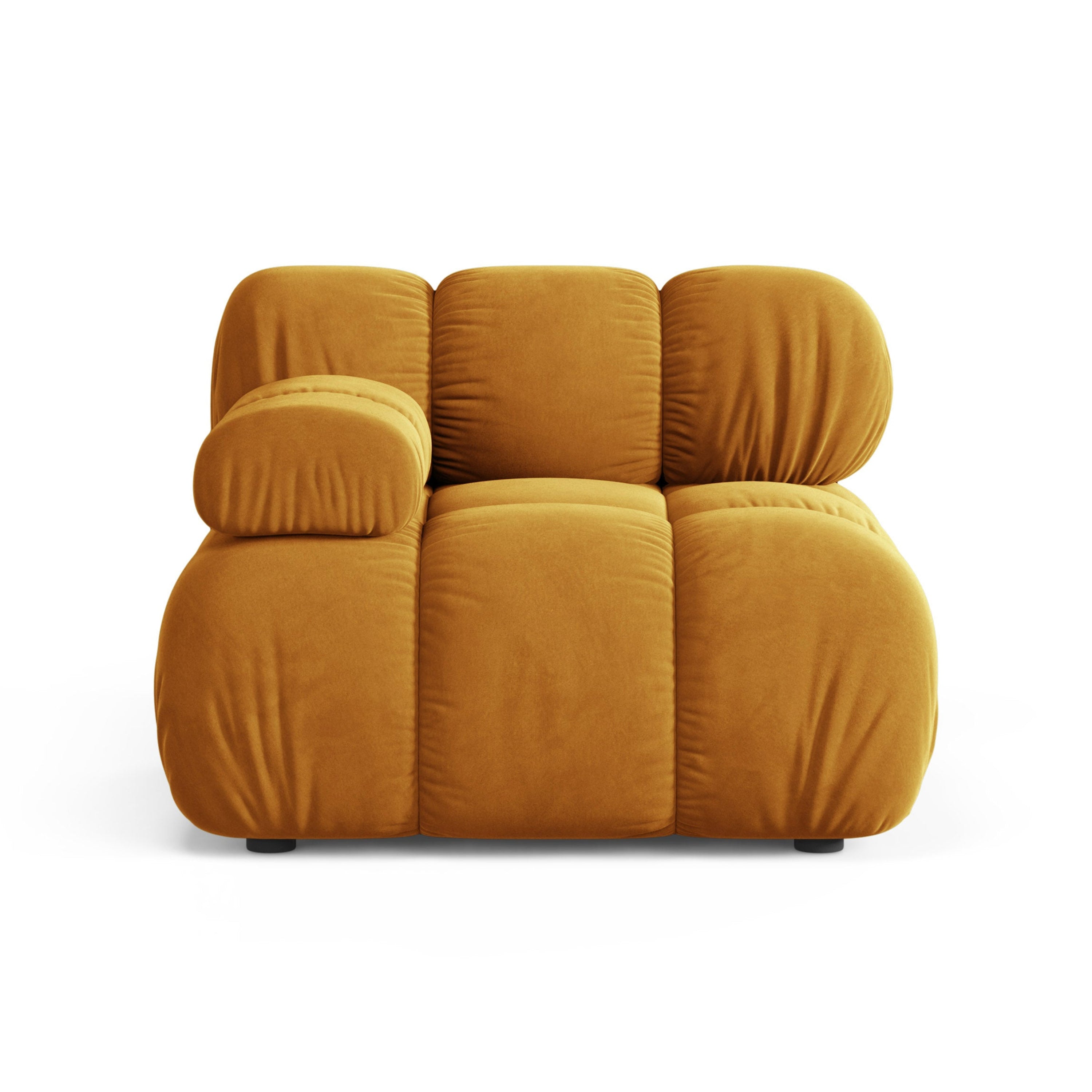 Modulares Sofa BELLIS - linkes Modul aus senfgelbem Samt