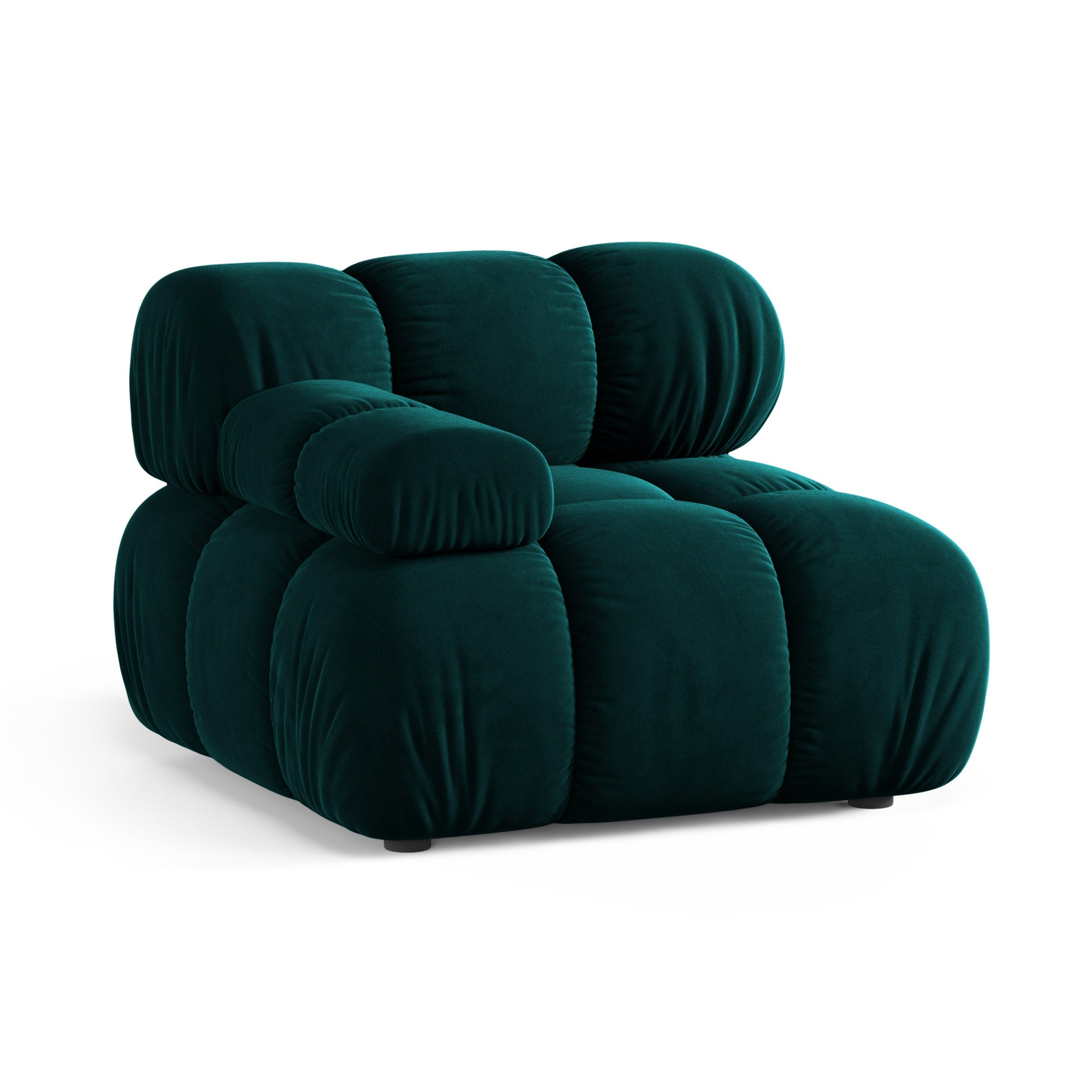 Modulares Sofa BELLIS - linkes tiefes Modul in petrolfarbenem Velours