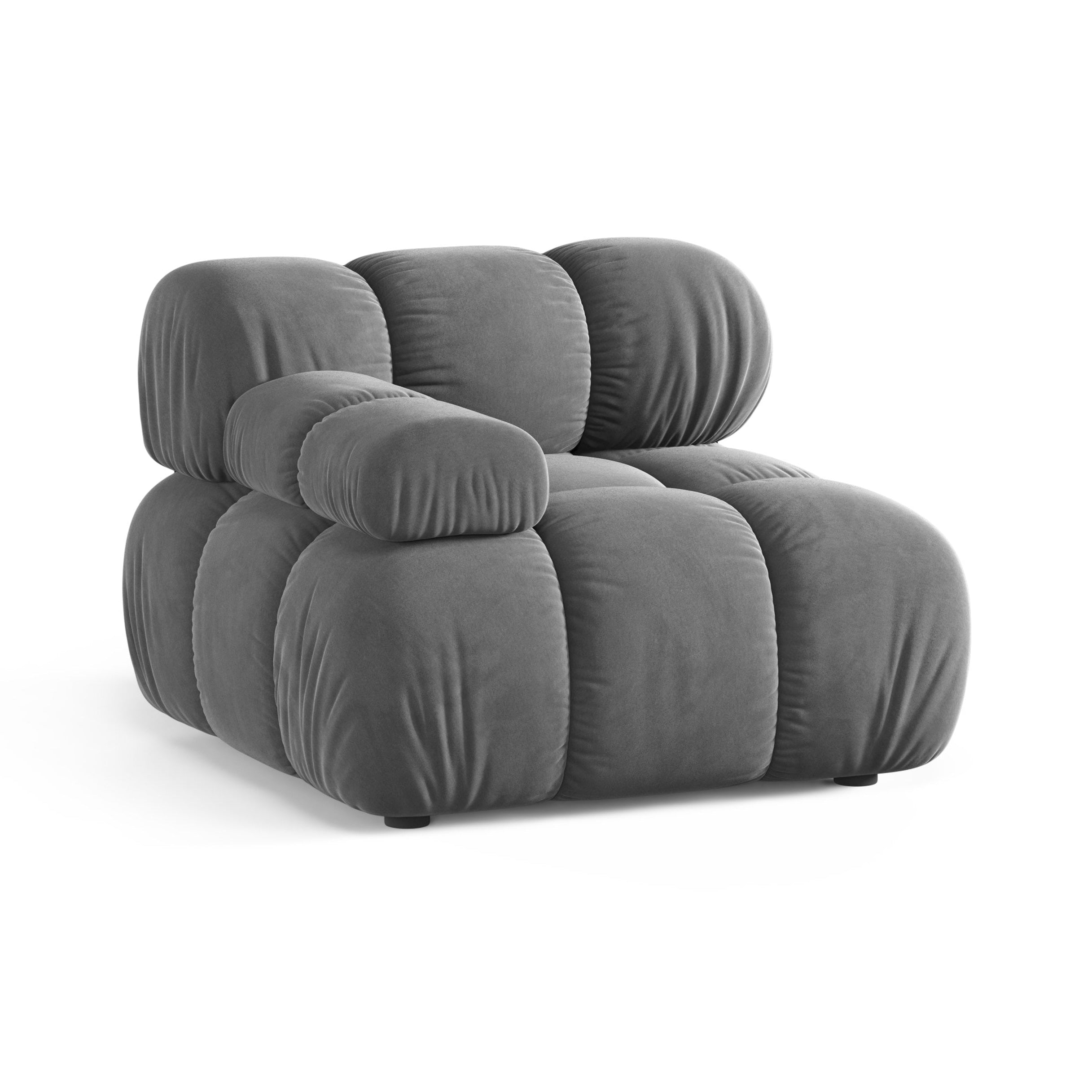 Modulares Sofa BELLIS - linkes Modul aus grauem Samt