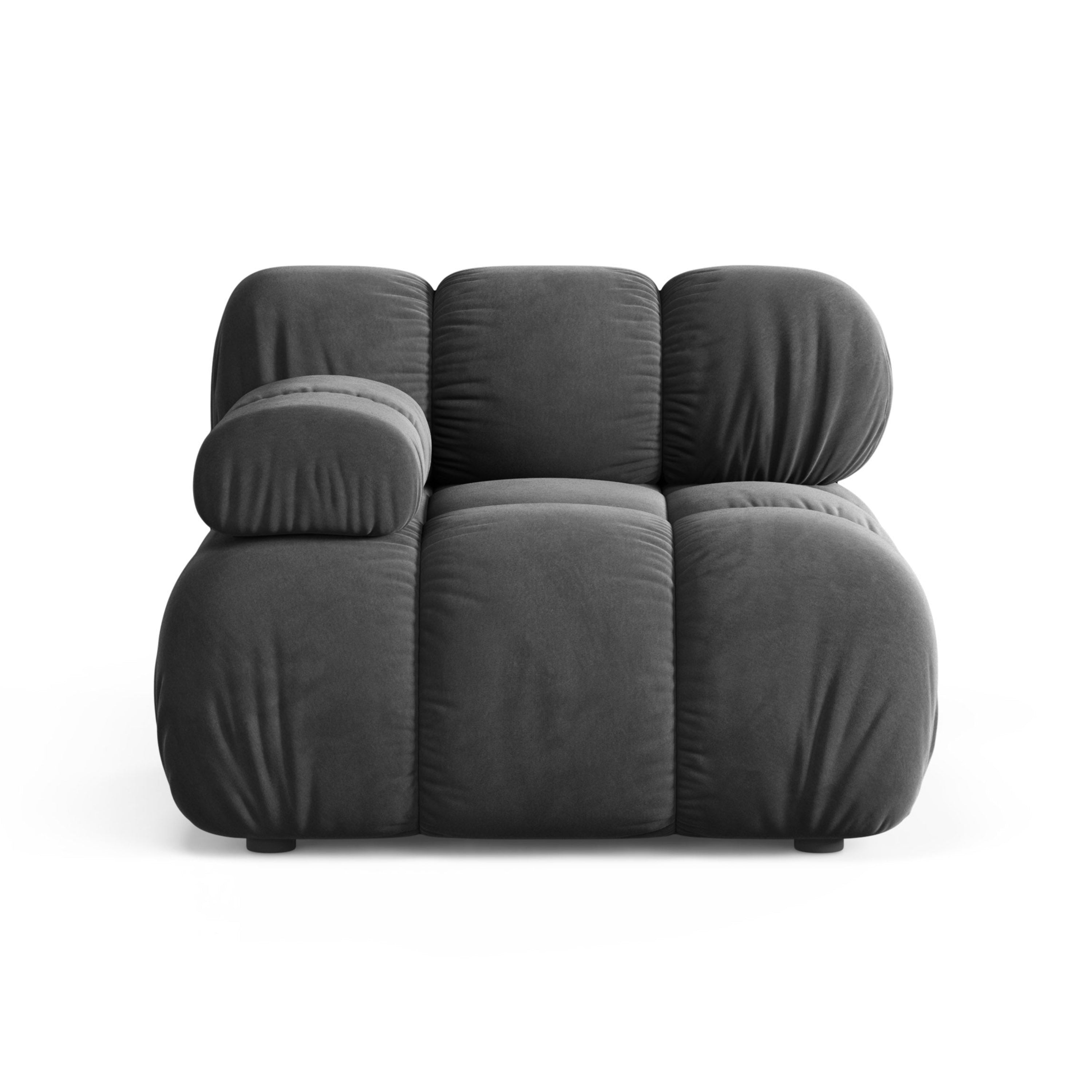 Modulares Sofa BELLIS - linkes Modul in dunkelgrauem Samt
