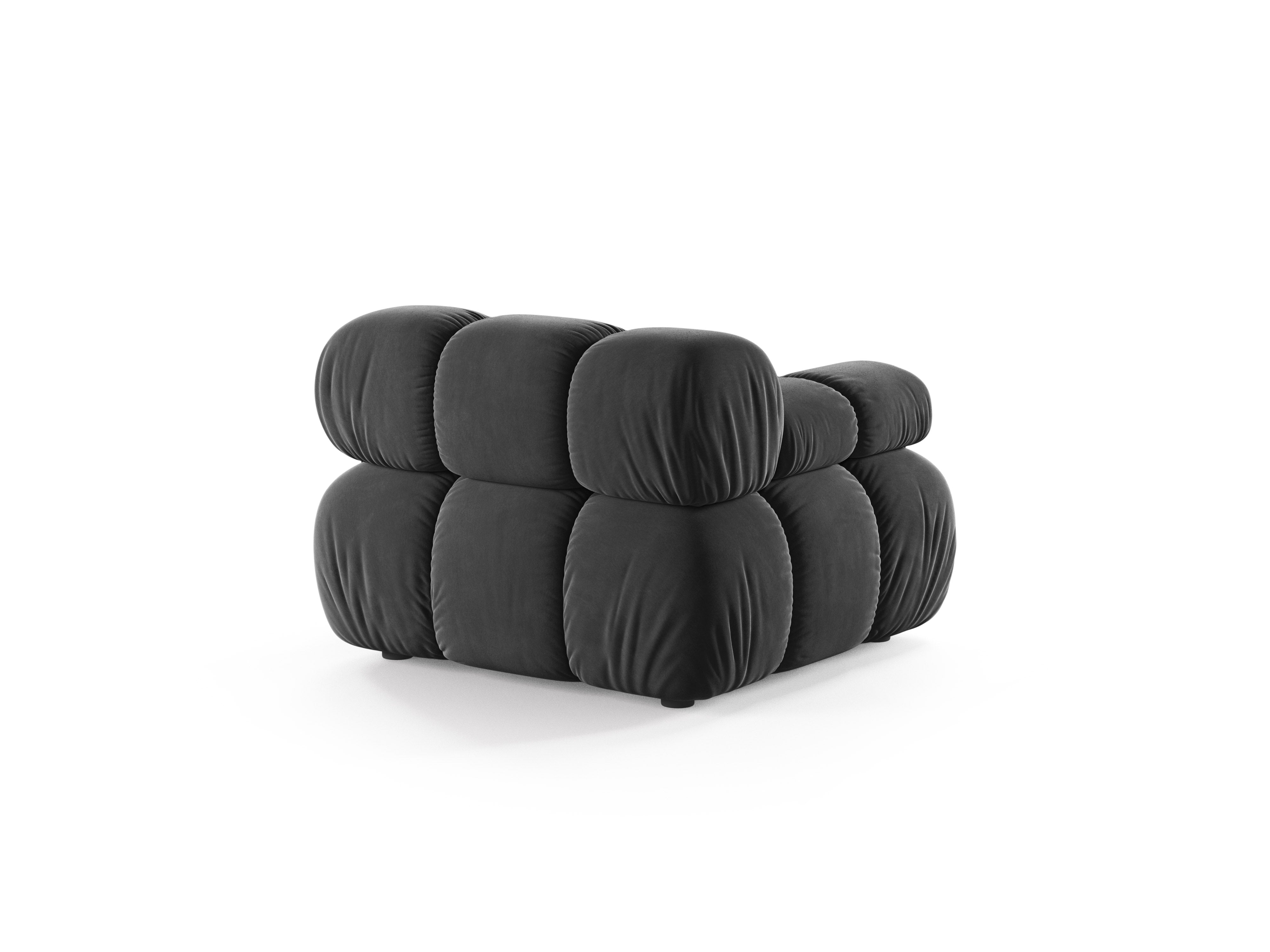 Modulares Sofa BELLIS - linkes Modul in dunkelgrauem Samt