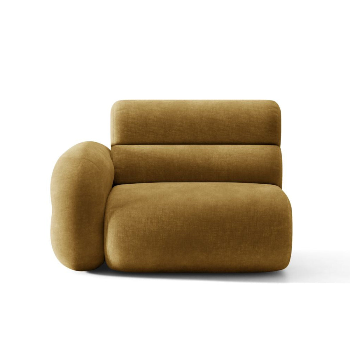 Modulares Sofa NEO - linkes Modul in senfgelbem Chenille