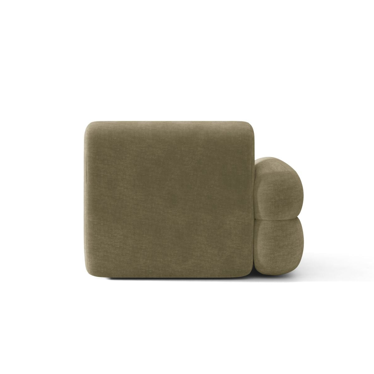 Modulares Sofa NEO - linkes Modul in olivgrünem Chenille