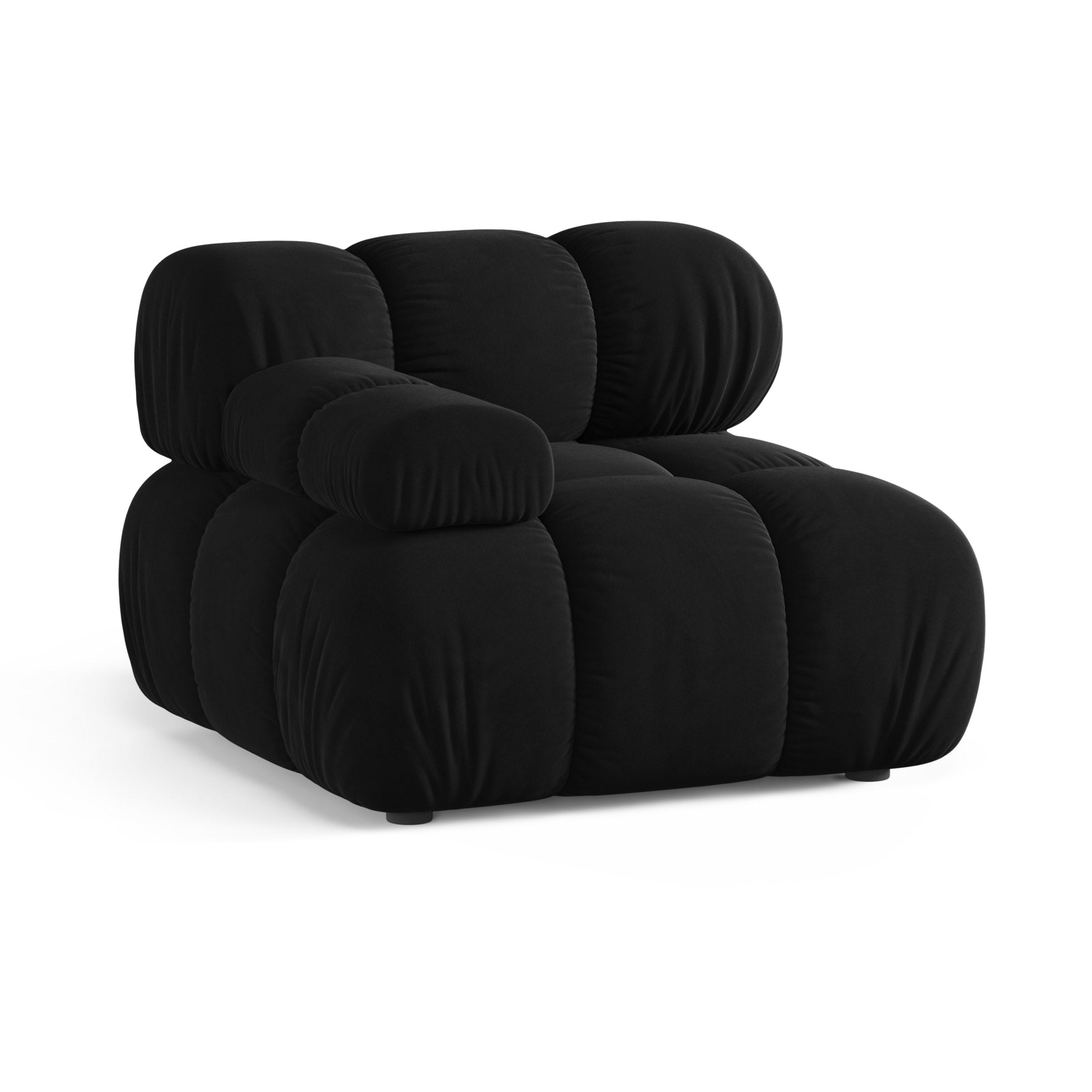 Modulares Samtsofa BELLIS - linkes schwarzes Modul