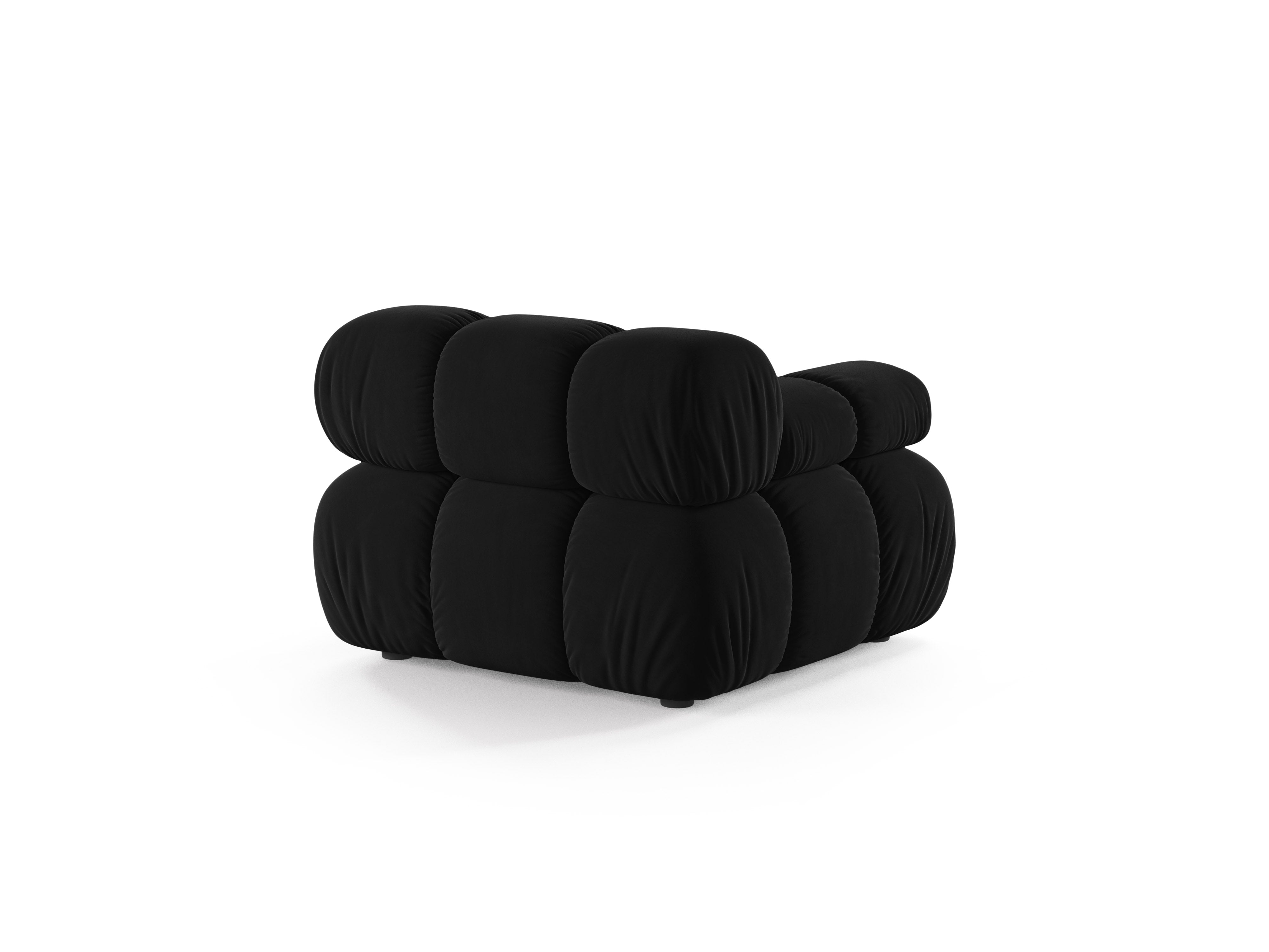 Modulares Samtsofa BELLIS - linkes schwarzes Modul