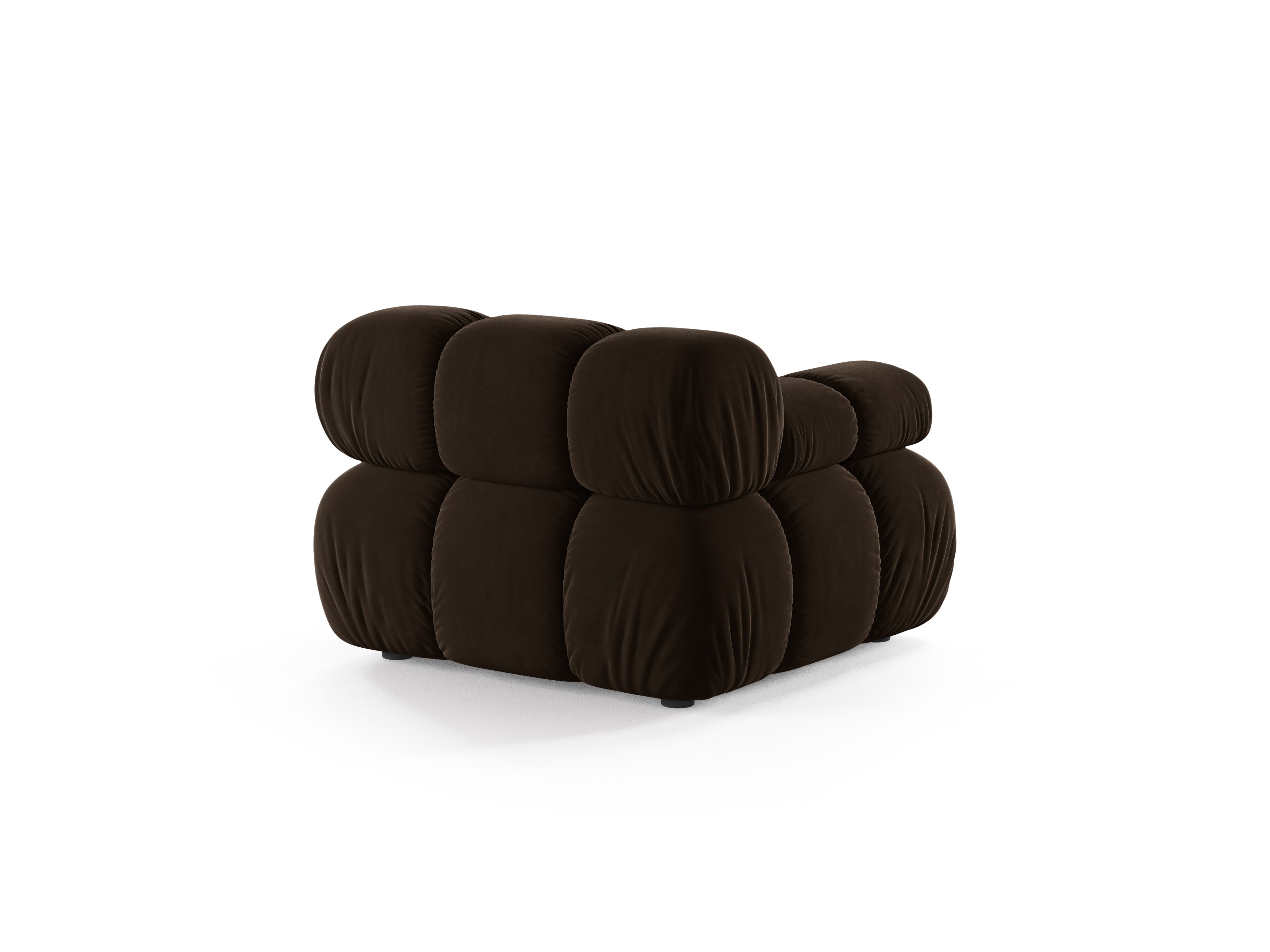 Modulares Samtsofa BELLIS - linkes Modul in Schokoladenfarbe