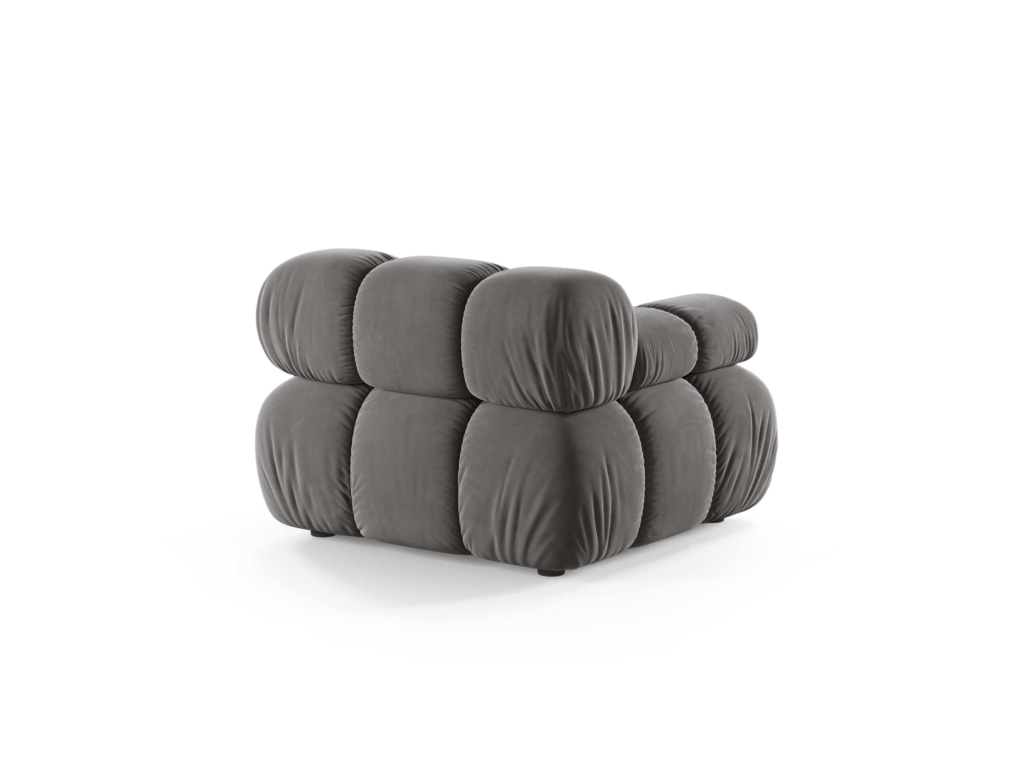 Modulares Samtsofa BELLIS - linkes graues Modul