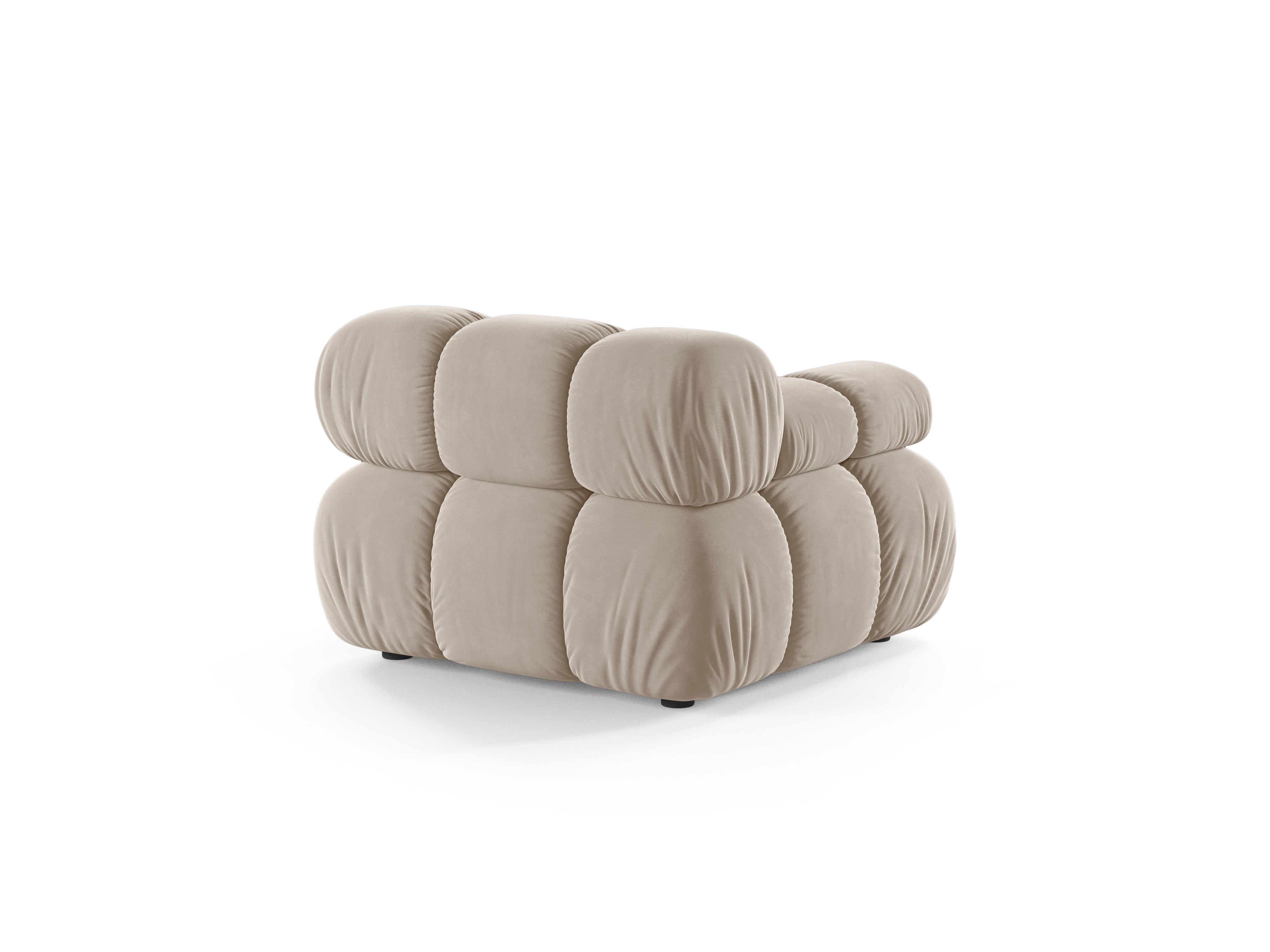 Modulares Samtsofa BELLIS - linkes Modul in Beige