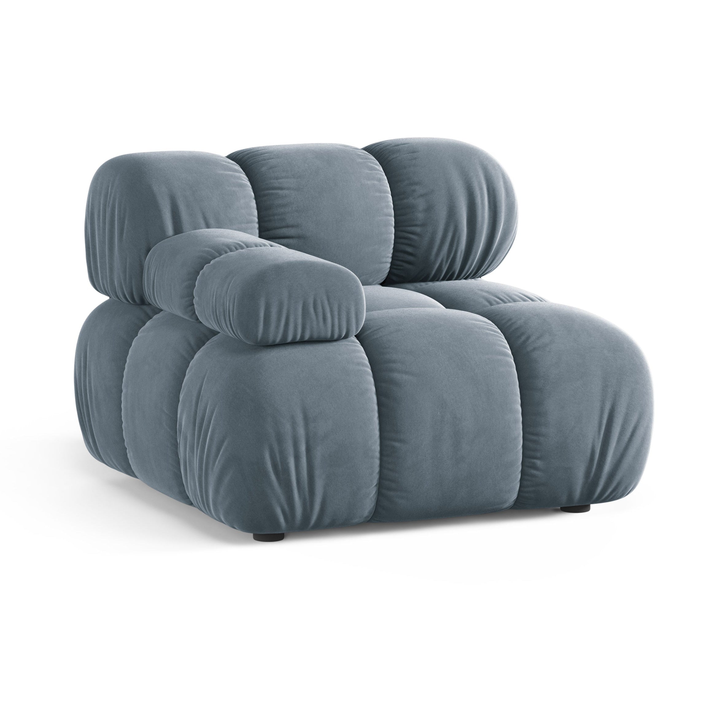 Sofa modulare aus Samt BELLIS - linkes Modul in Blau