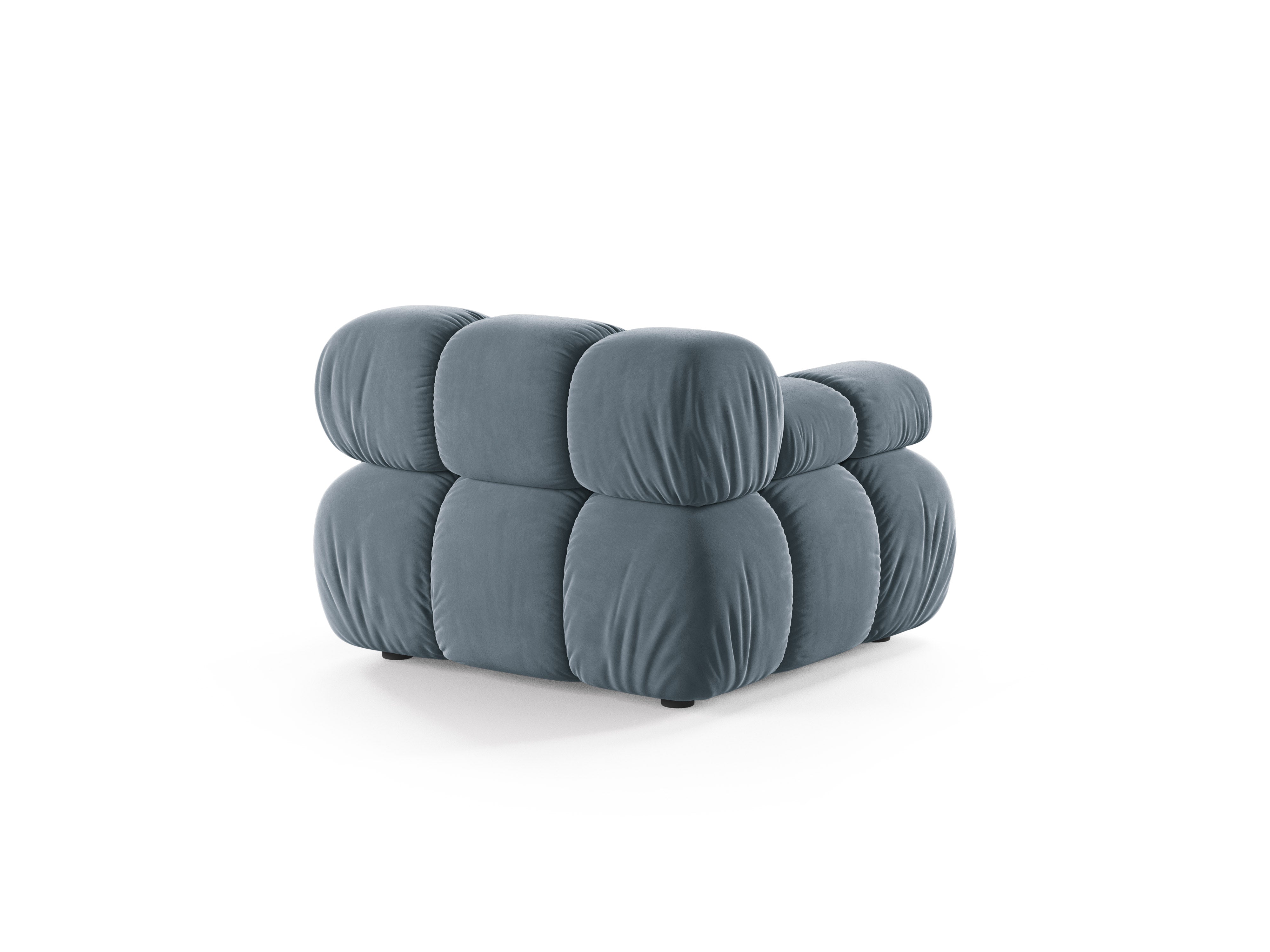 Sofa modulare aus Samt BELLIS - linkes Modul in Blau