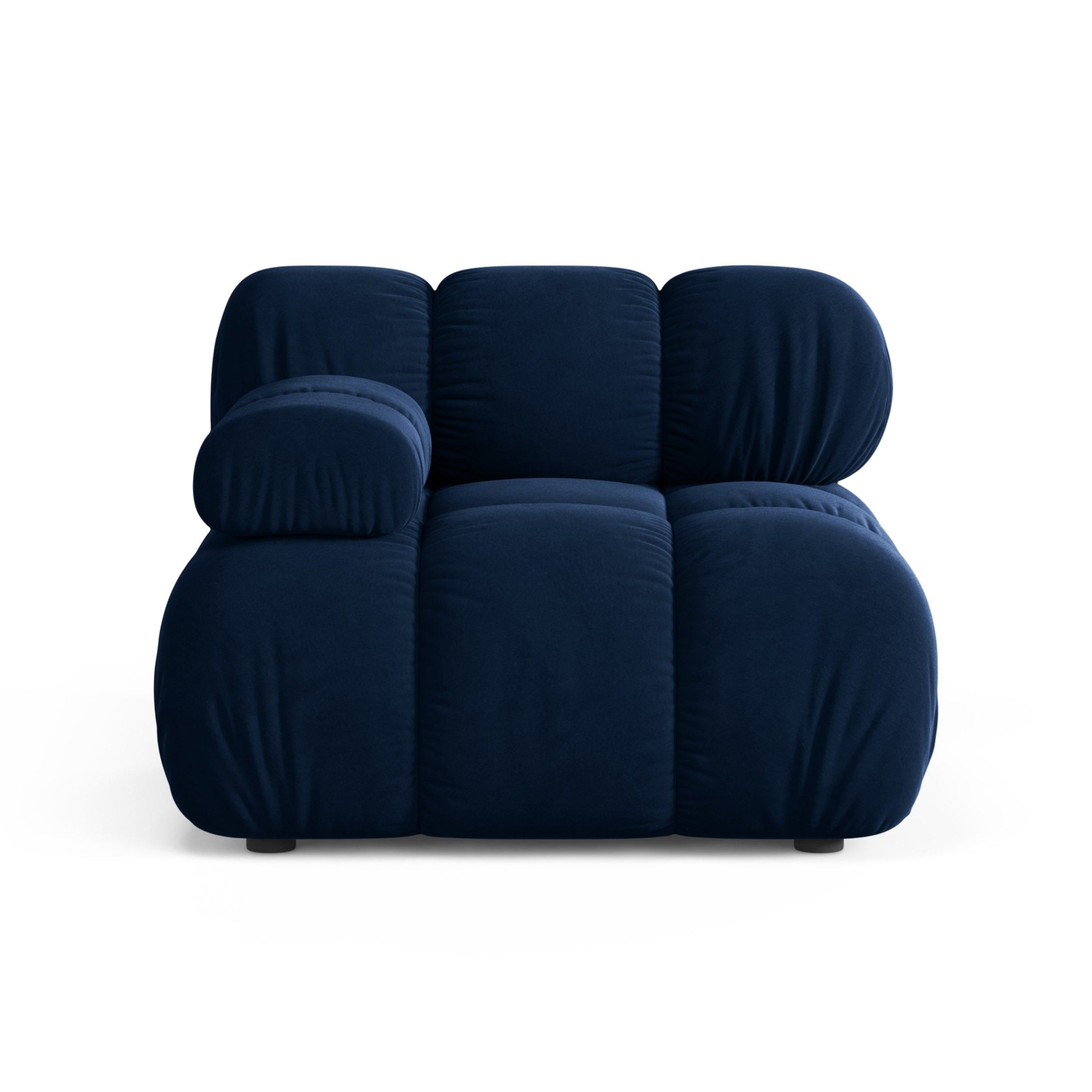 Modulares Samtsofa BELLIS - linkes Modul in königsblau