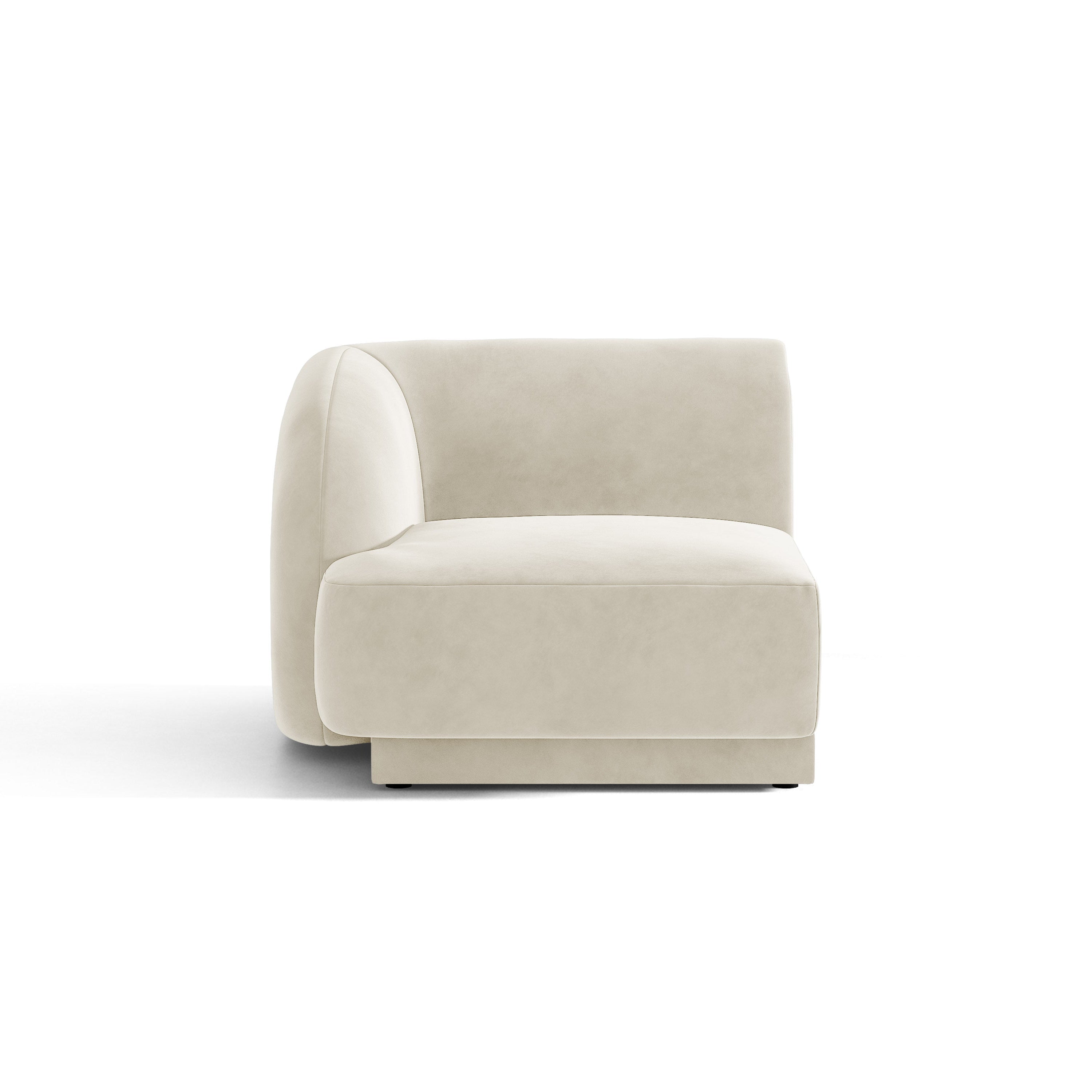 Modulares Samtsofa MILEY - linkes Modul in hellbeige