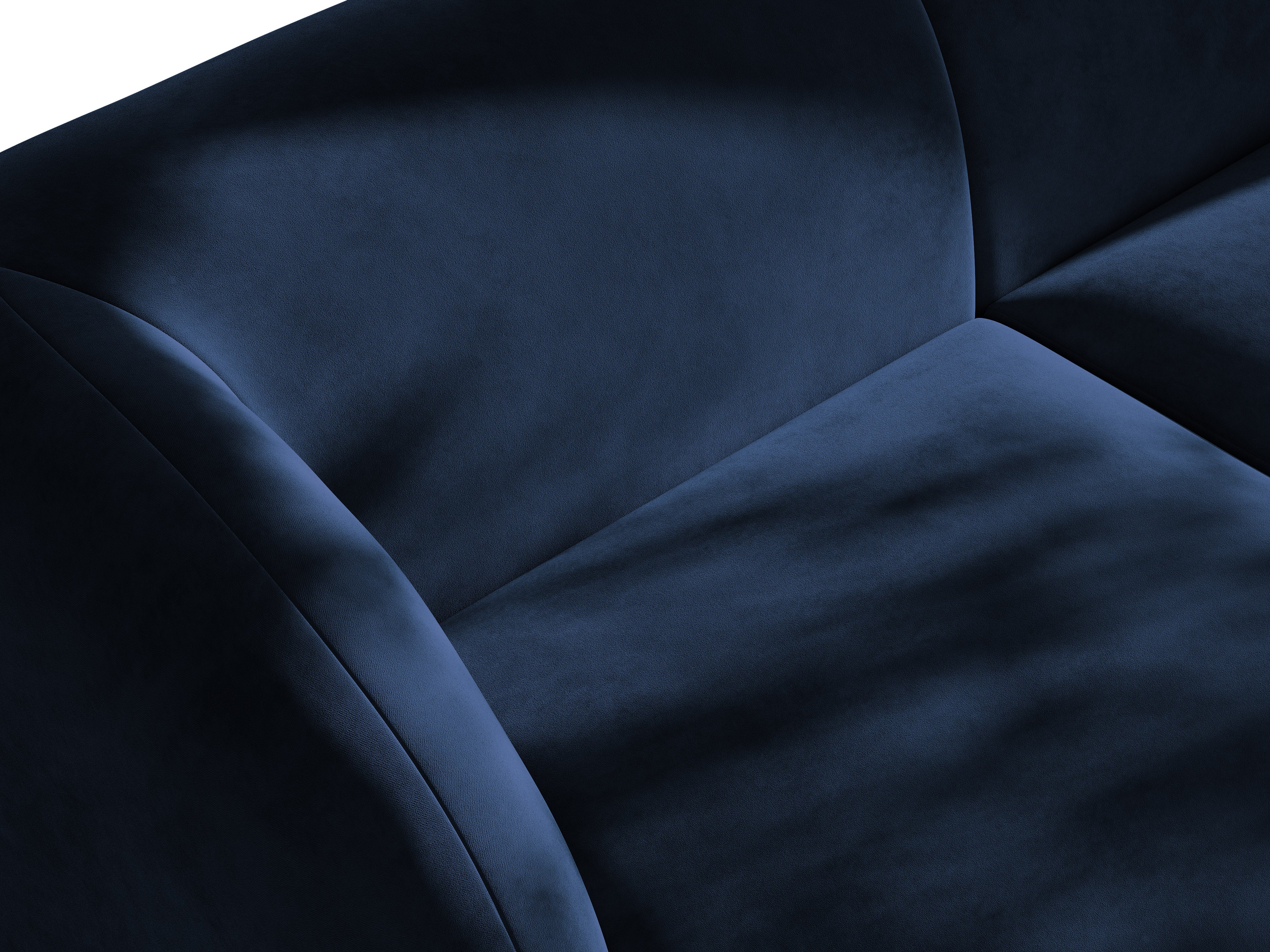Sofa modułowa aksamitna MILEY - moduł lewostronny granat królewski z podłokietnikami