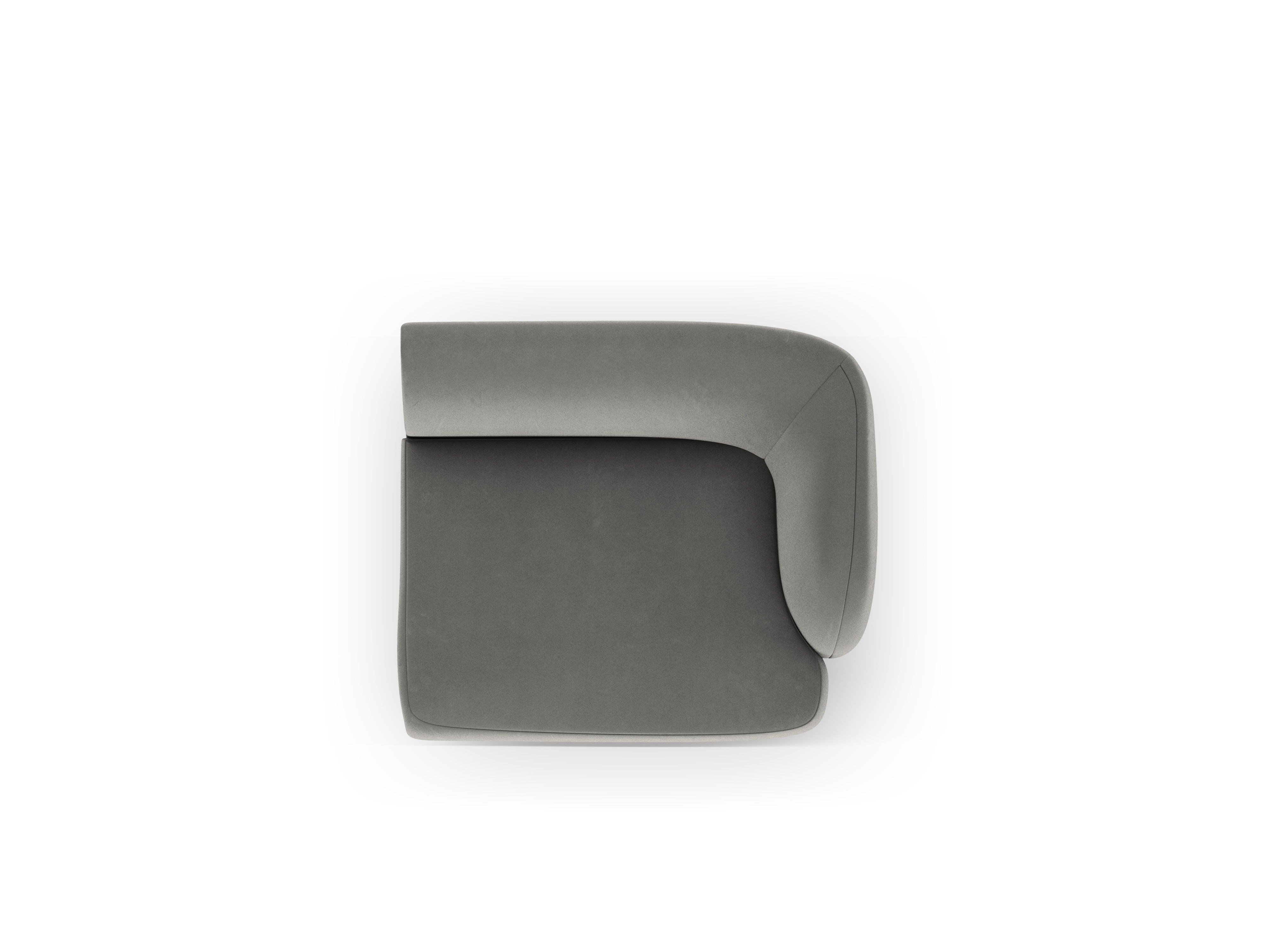 Velvet modular sofa MILEY - right-side module light gray